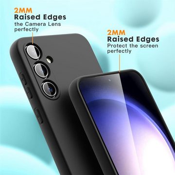 CoolGadget Handyhülle Schwarz als 2in1 Schutz Cover Set für das Samsung Galaxy A35 5G 6,5 Zoll, 2x Glas Display Schutz Folie + 1x TPU Case Hülle für Galaxy A35 5G