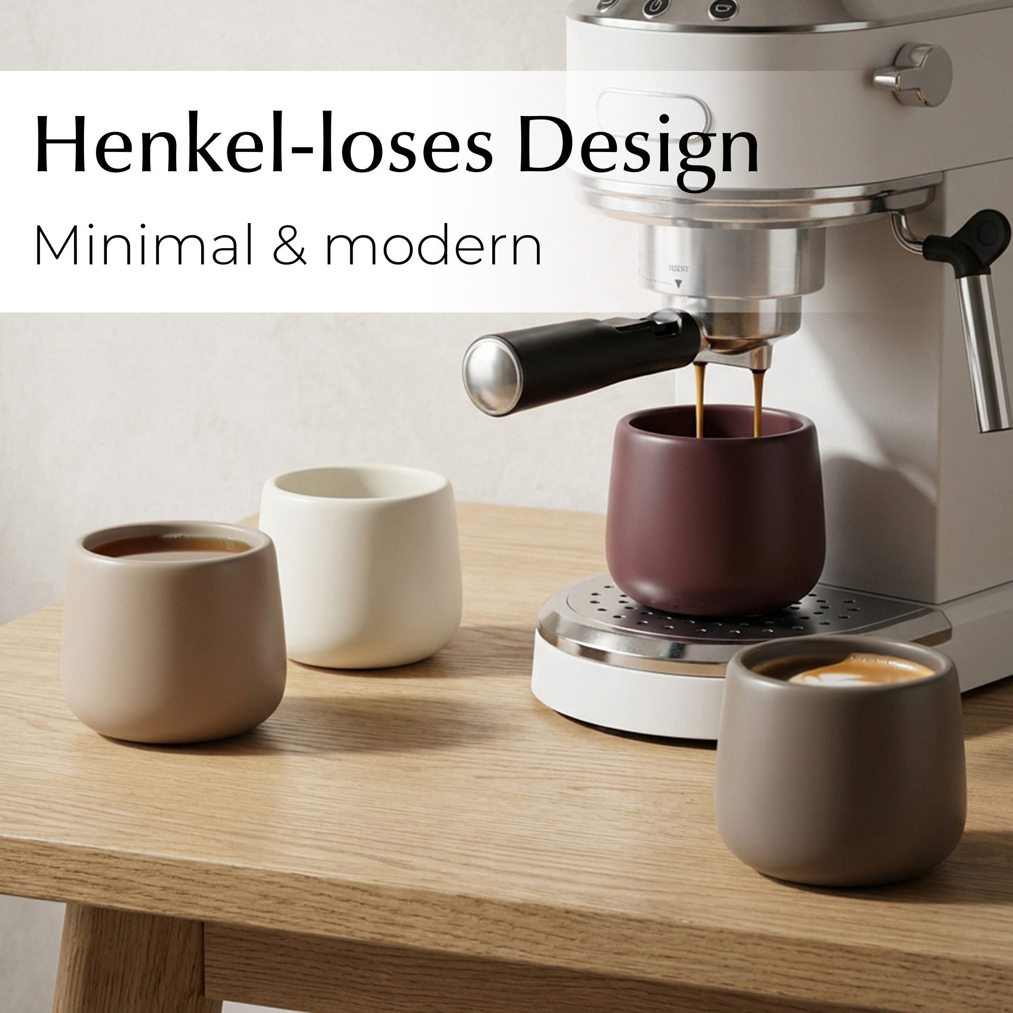 MiaMio Tasse Nami Kaffeebecher Beige Canyon, 4-tlg., Keramik, ohne Henkel, 250 ml – Bild 4 von 5