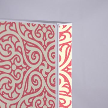 banjado Wandtafel Stahl Rosa Arabesque, (inkl. 4 Magnete, Stahlmagnettafel)