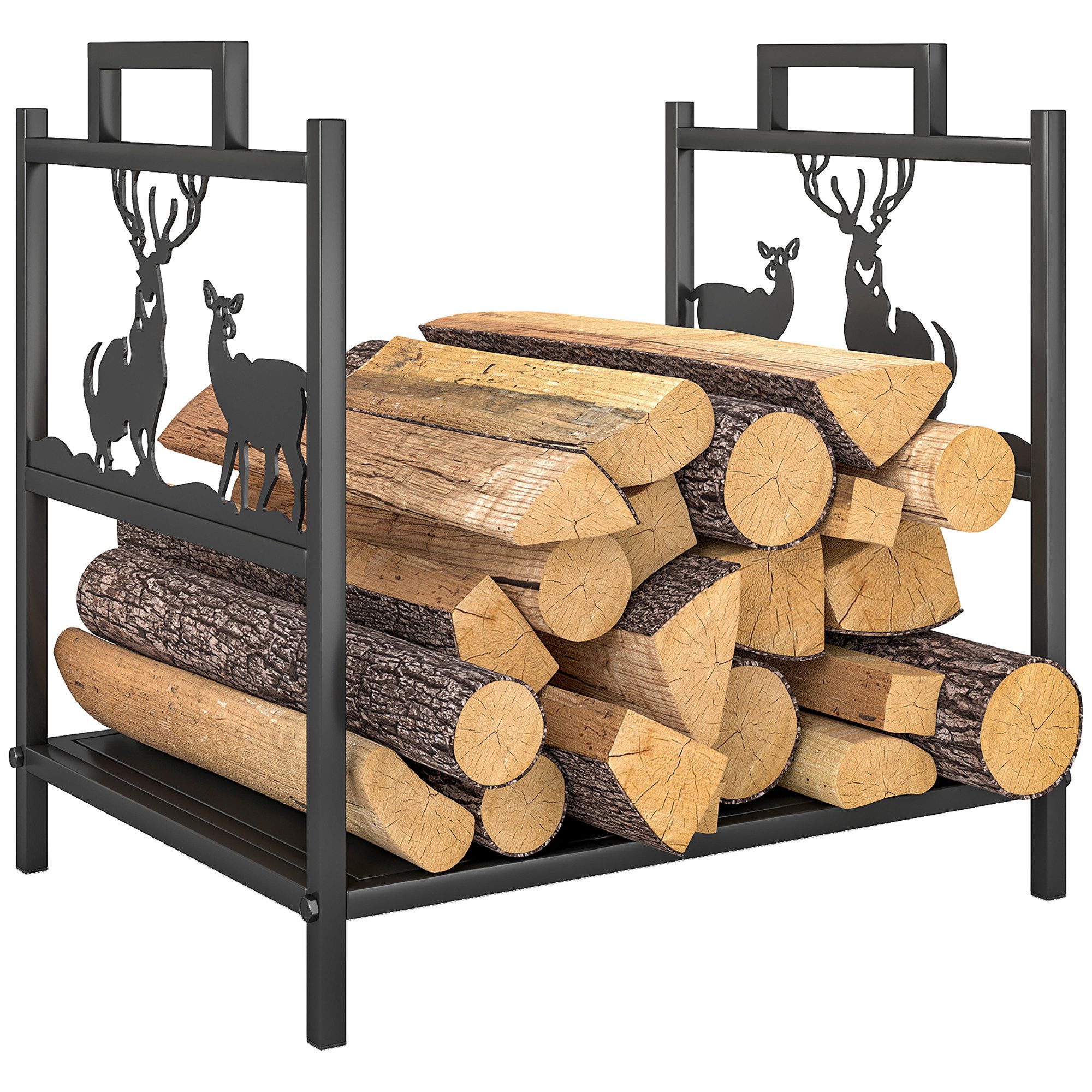 Outsunny Kaminholzregal mit Rentierdesign, BxTxH:33.5x42.5x43 cm, günstig online kaufen