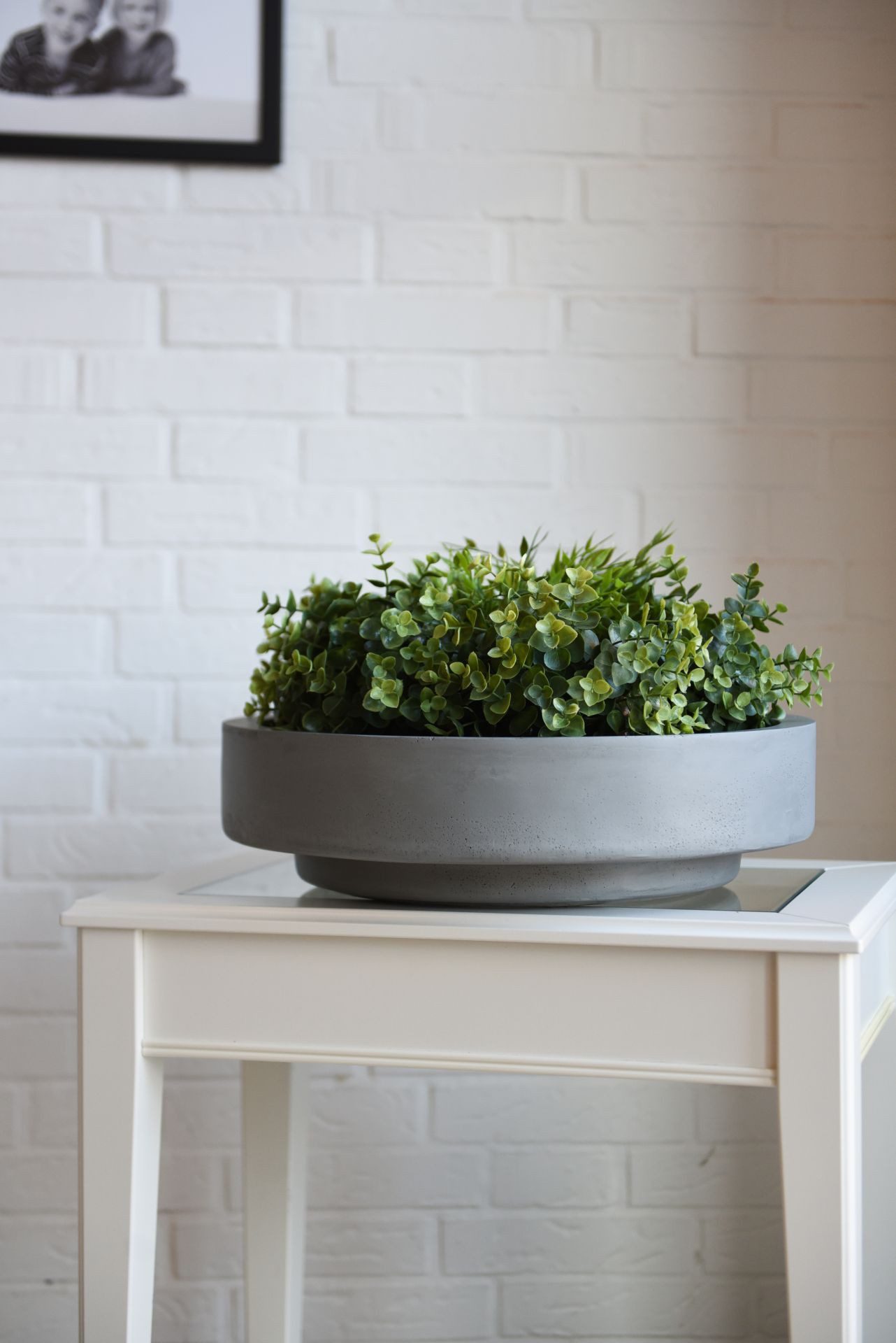 VIVANNO Pflanzschale Fiberglas ESCADA LOW Schale - Betongrau Beton-Design (1 St), 37x37x10 cm