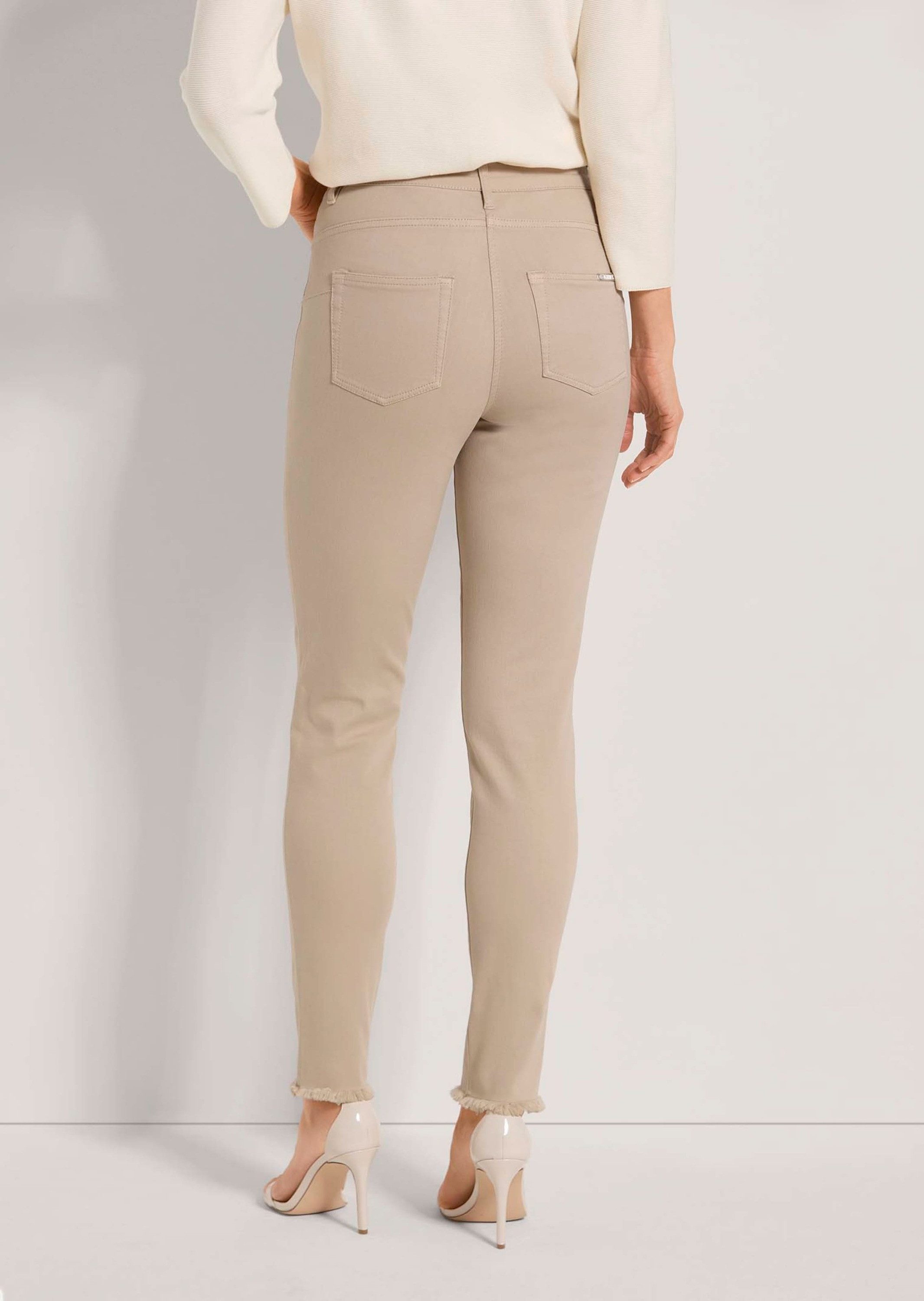 MADELEINE Gerade Jeans Mid Waist Skinny-Hose mit Fransen Fransenhose in sch günstig online kaufen