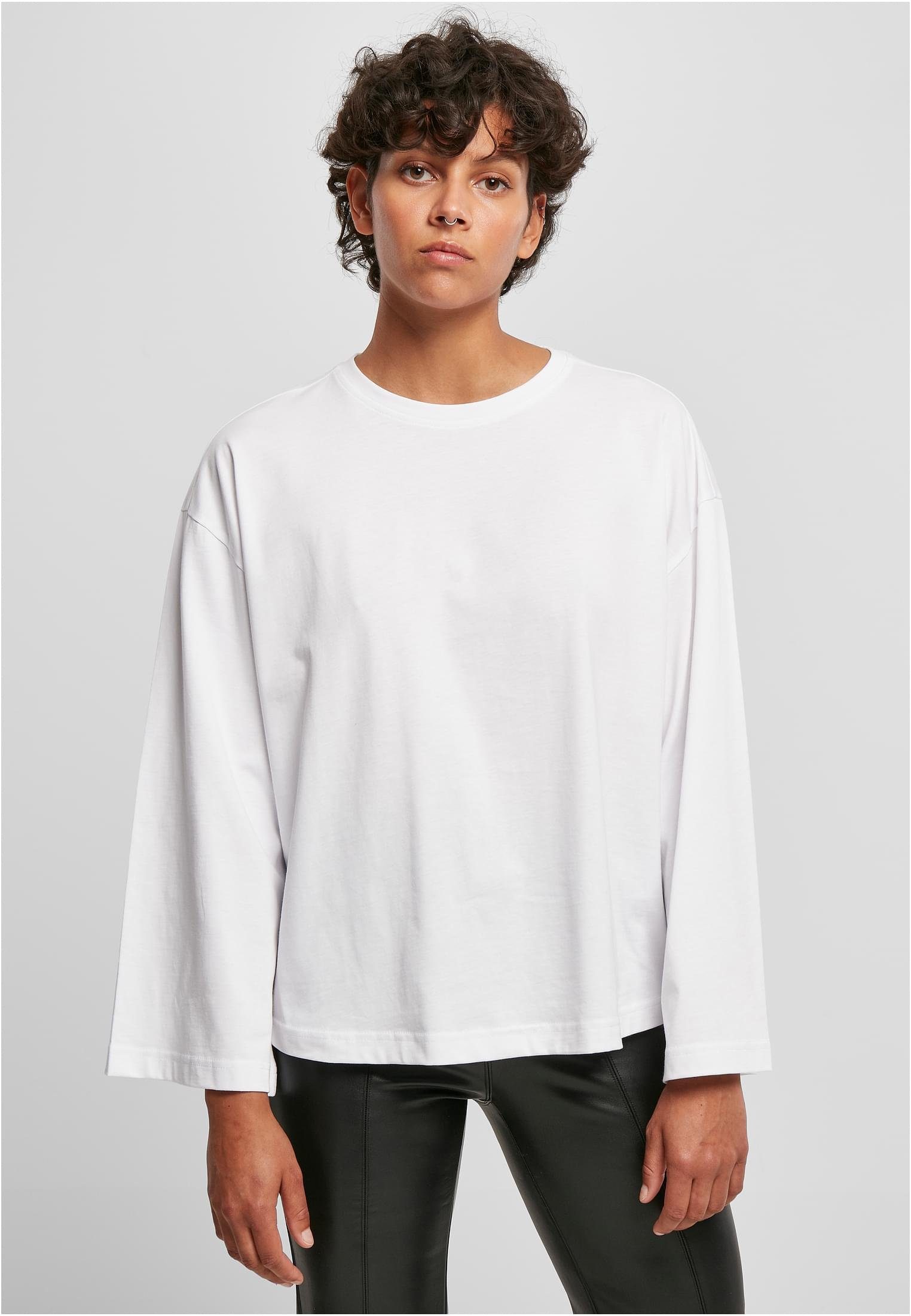 URBAN CLASSICS Langarmshirt Damen Ladies Organic Oversized Wide Longsleeve (1-tlg) white