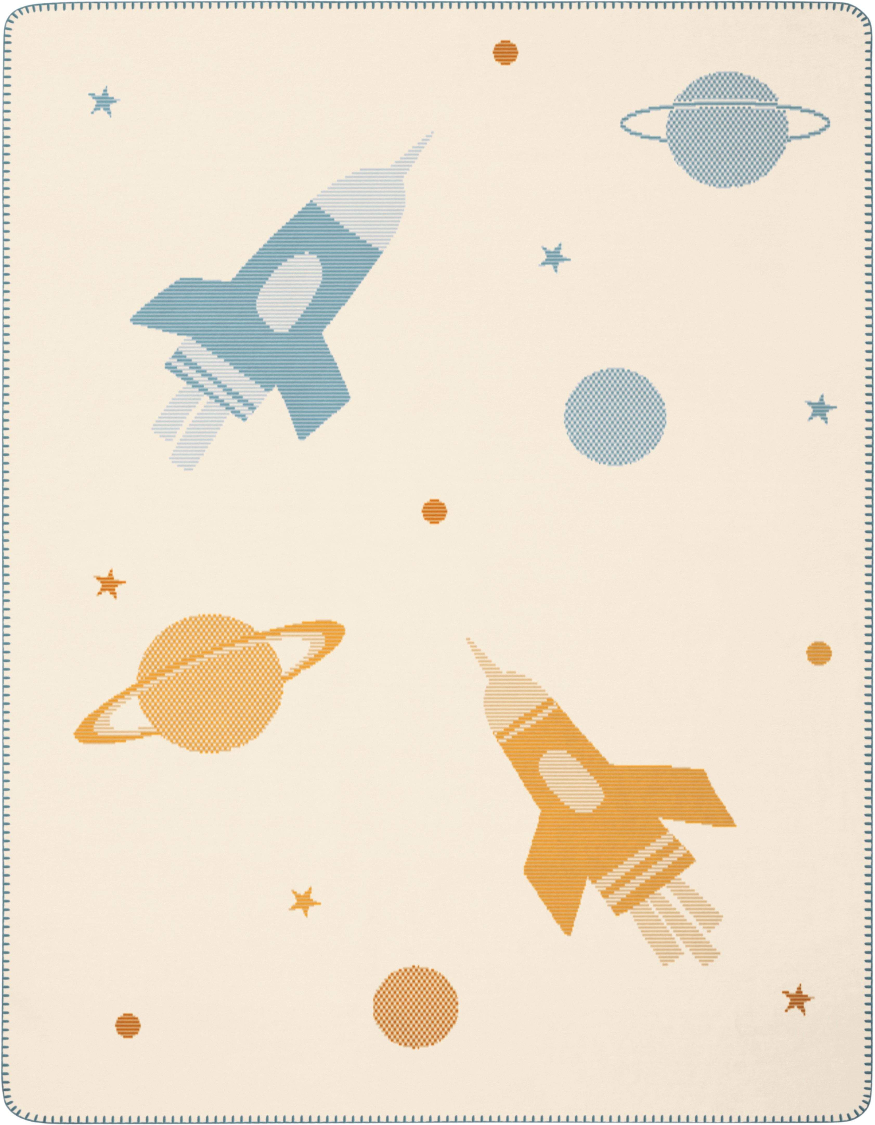 Babydecke Babydecke Orbit, Biederlack, 75 x 100, mit Zierstich