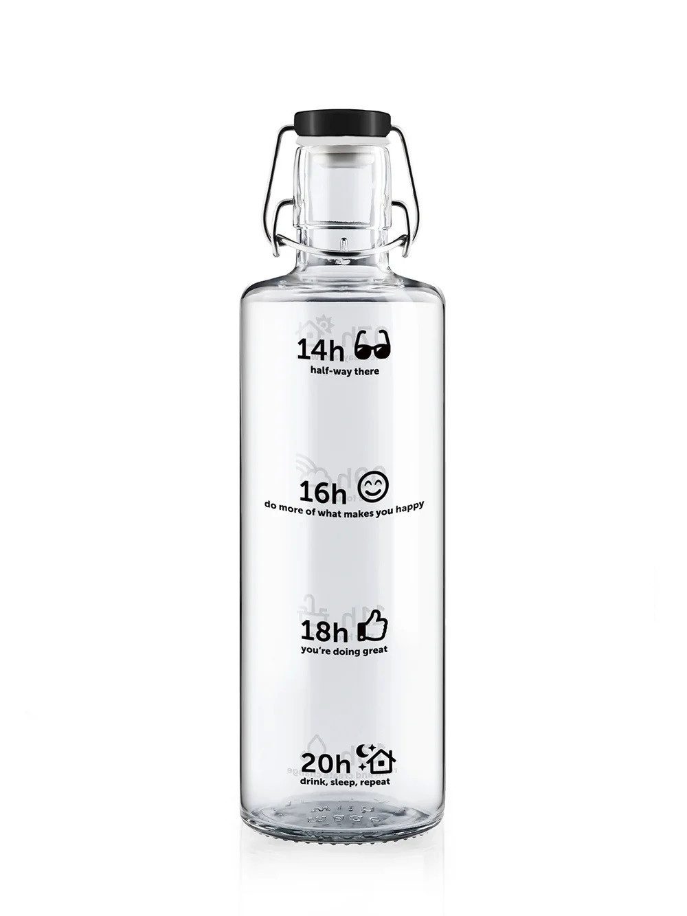 soulbottles Trinkflasche stay hydrated Glas (Glasflasche, Keramikdeckel, Edelstahlbügel)
