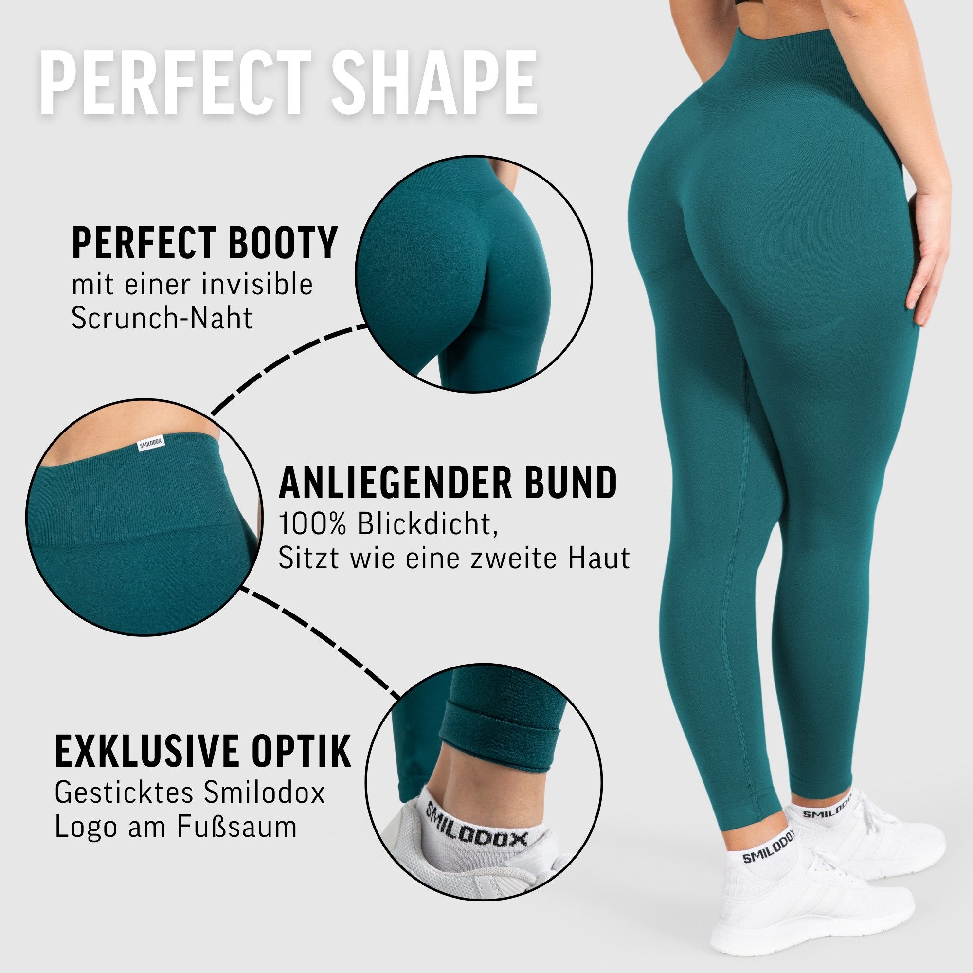 Smilodox Leggings Amaze Pro mit Scrunch-Effekt, High Waist V-Shape Sport & Yogahose Seamless Push Up Booty Fitnesshose Blickdicht Yoga Gym Figurformend – Bild 5 von 5