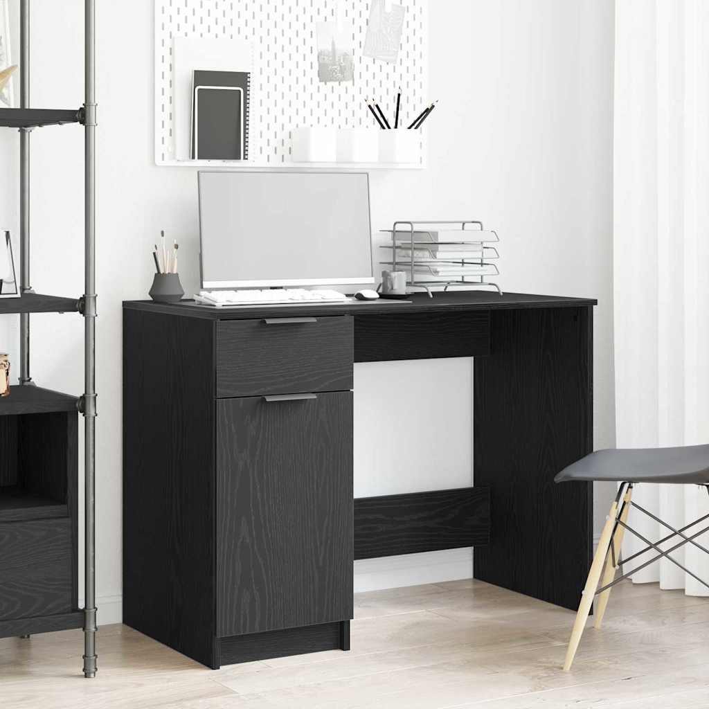 vidaXL Schreibtisch Schreibtisch Schwarz Eichen-Optik Holzwerkstoff (1-St) – Bild 2 von 5