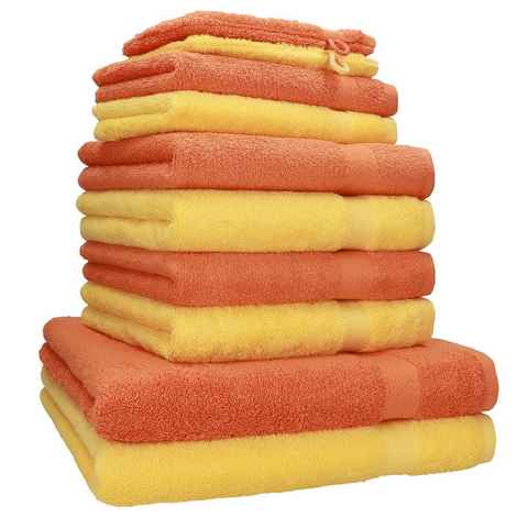 Betz Handtuch Set 10-TLG. Handtuch-Set Premium Farbe Orange & Gelb, 100% Baumwolle, (10-tlg)