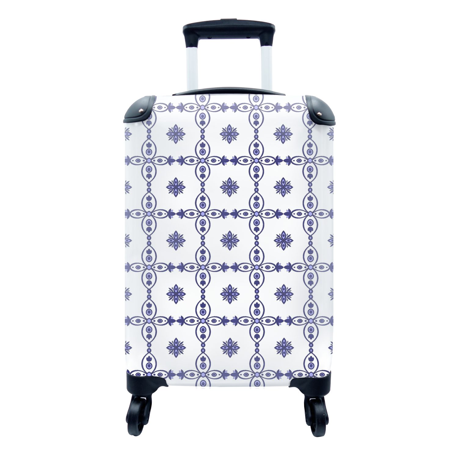 MuchoWow Handgepäckkoffer Portugal - Muster rollen, Blau, Ferien, Reisekoffer für Reisetasche mit 4 Trolley, - Handgepäck Rollen