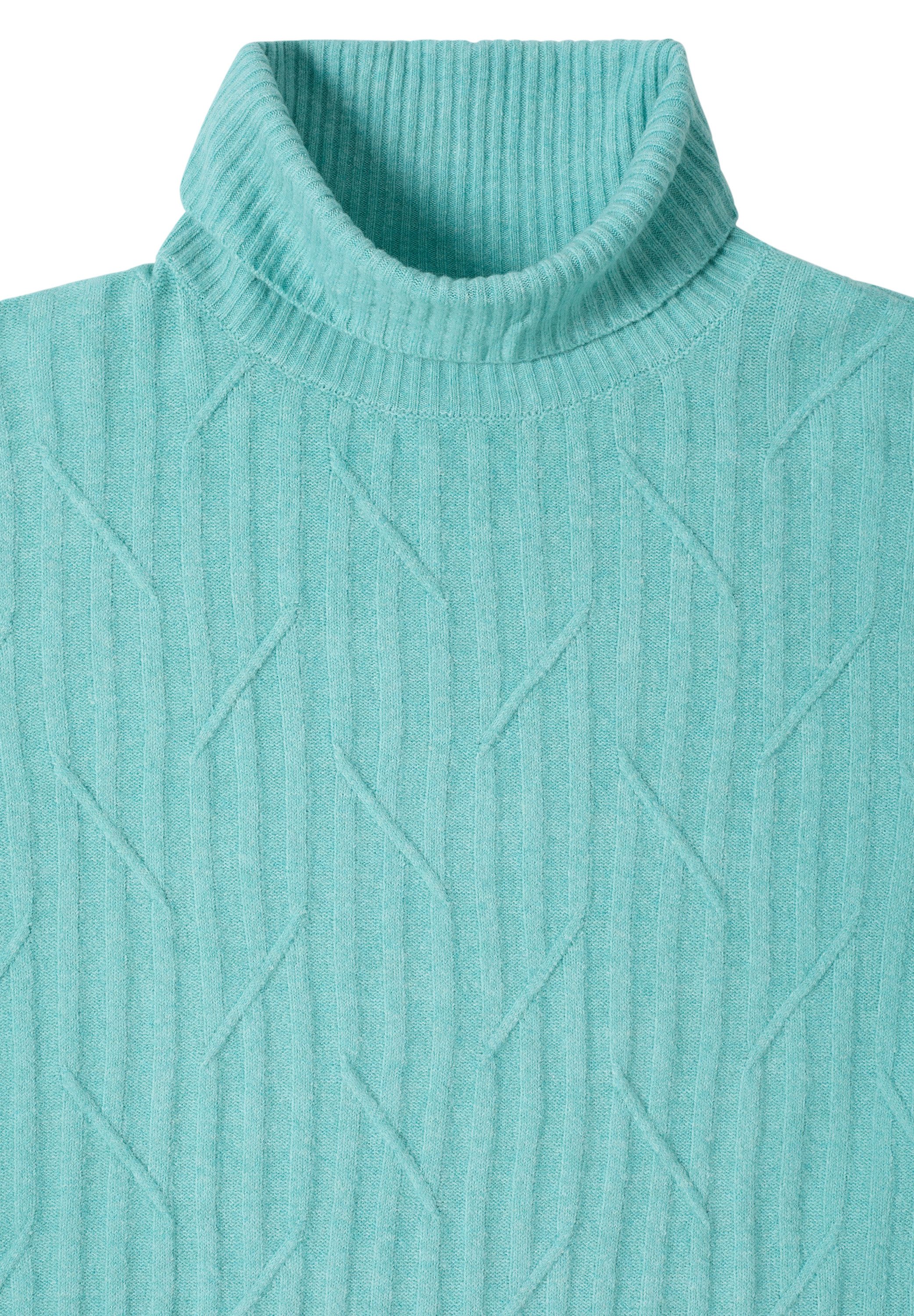 CECIL Rollkragenpullover mit Strick-Muster und Umlegekragen
