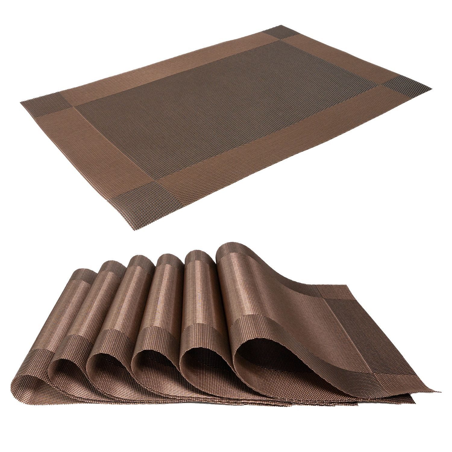 Intirilife Platzset, (Set, 6-St., 6x Platzset), Tischset Tischmatte Untersetzer abwischbar hitzebeständig