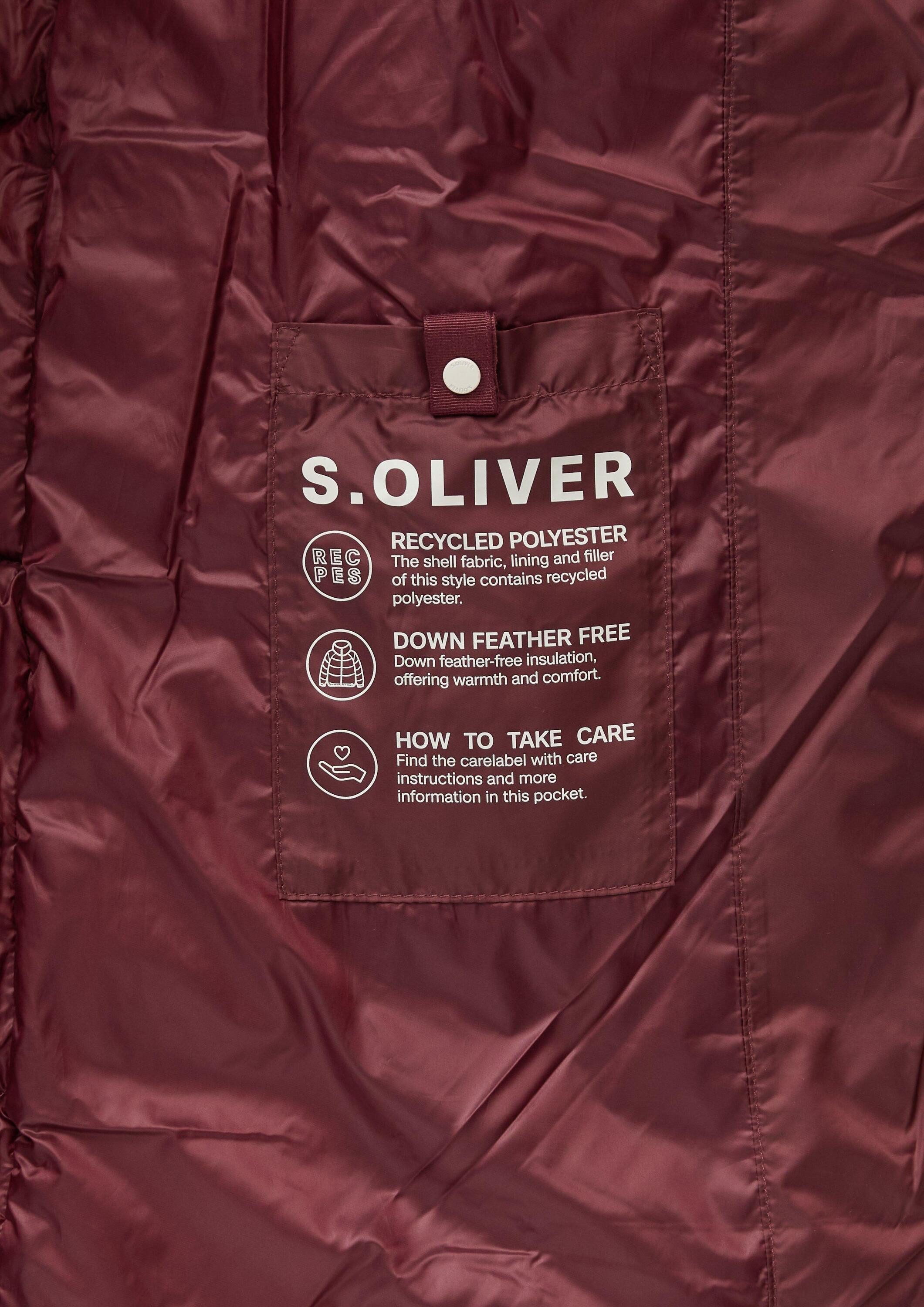 s.Oliver Winterjacke Outdoor-Jacke Steppjacke mit Stehkragen und Kapuze