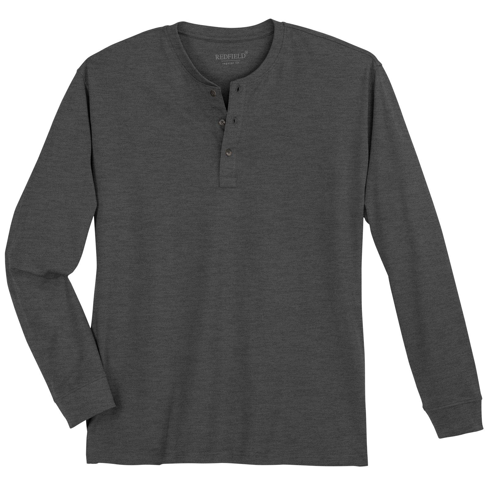 redfield Langarmshirt Redfield XXL Serafino Longsleeve anthrazit melange