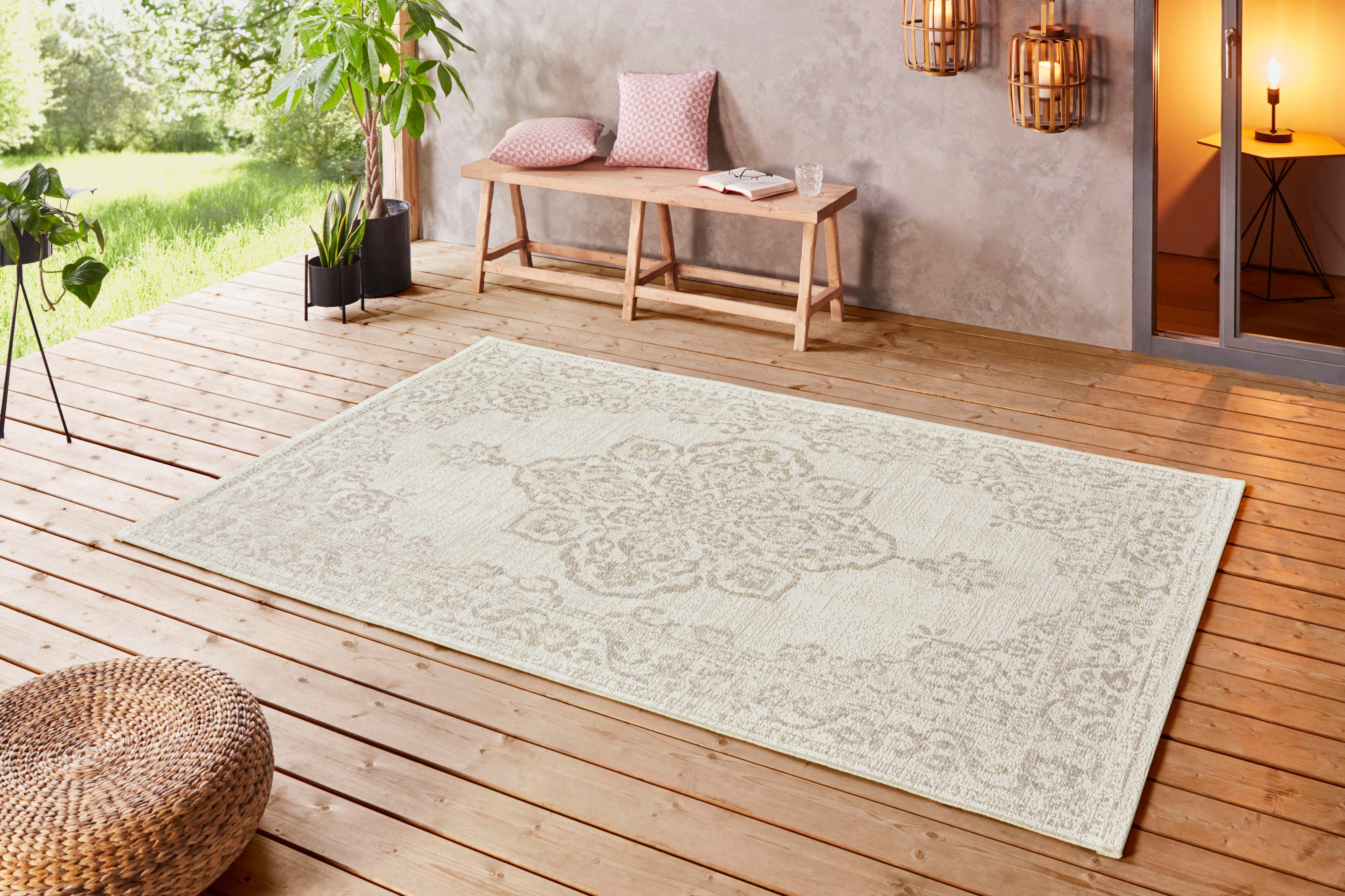 HANSE Home Teppich Tilos, rechteckig, Höhe: 8 mm, In- & Outdoor, Kurzflor, Orientalisch, Vintage, Wohnzimmer, Garten