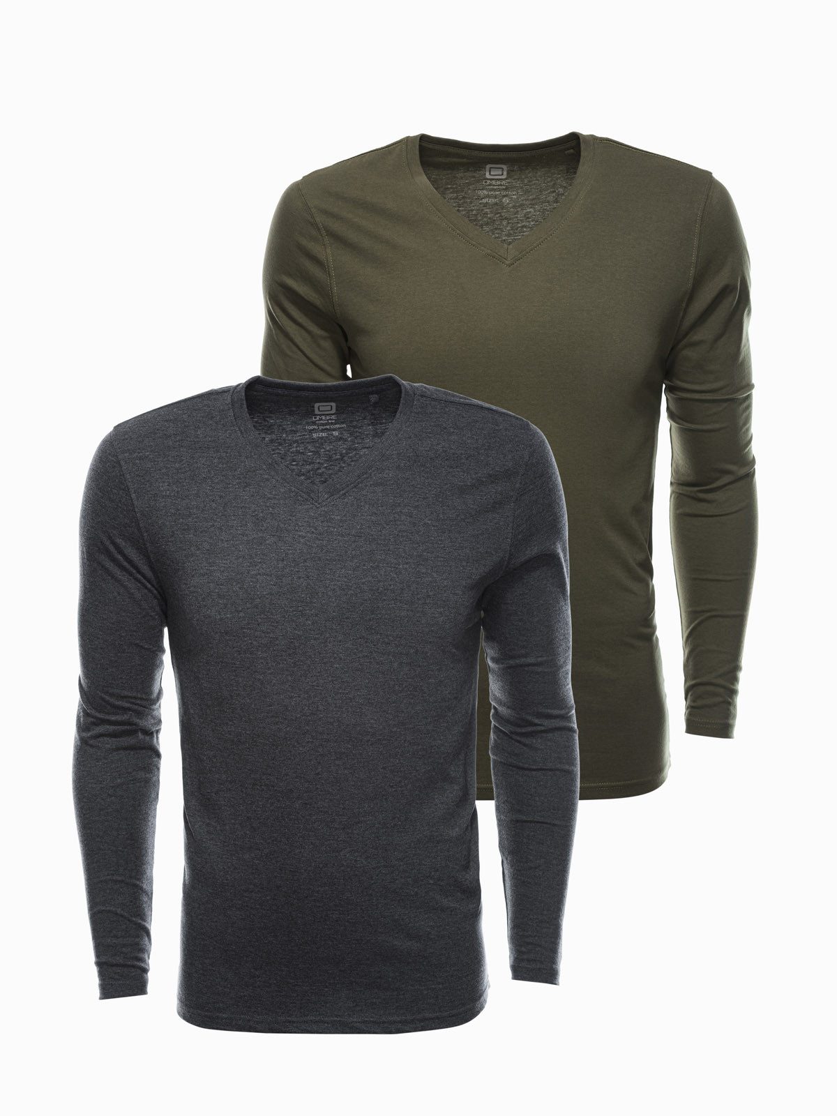 OMBRE Longsleeve Langarmshirt-Set mit V-Ausschnitt (2 Stück) günstig online kaufen