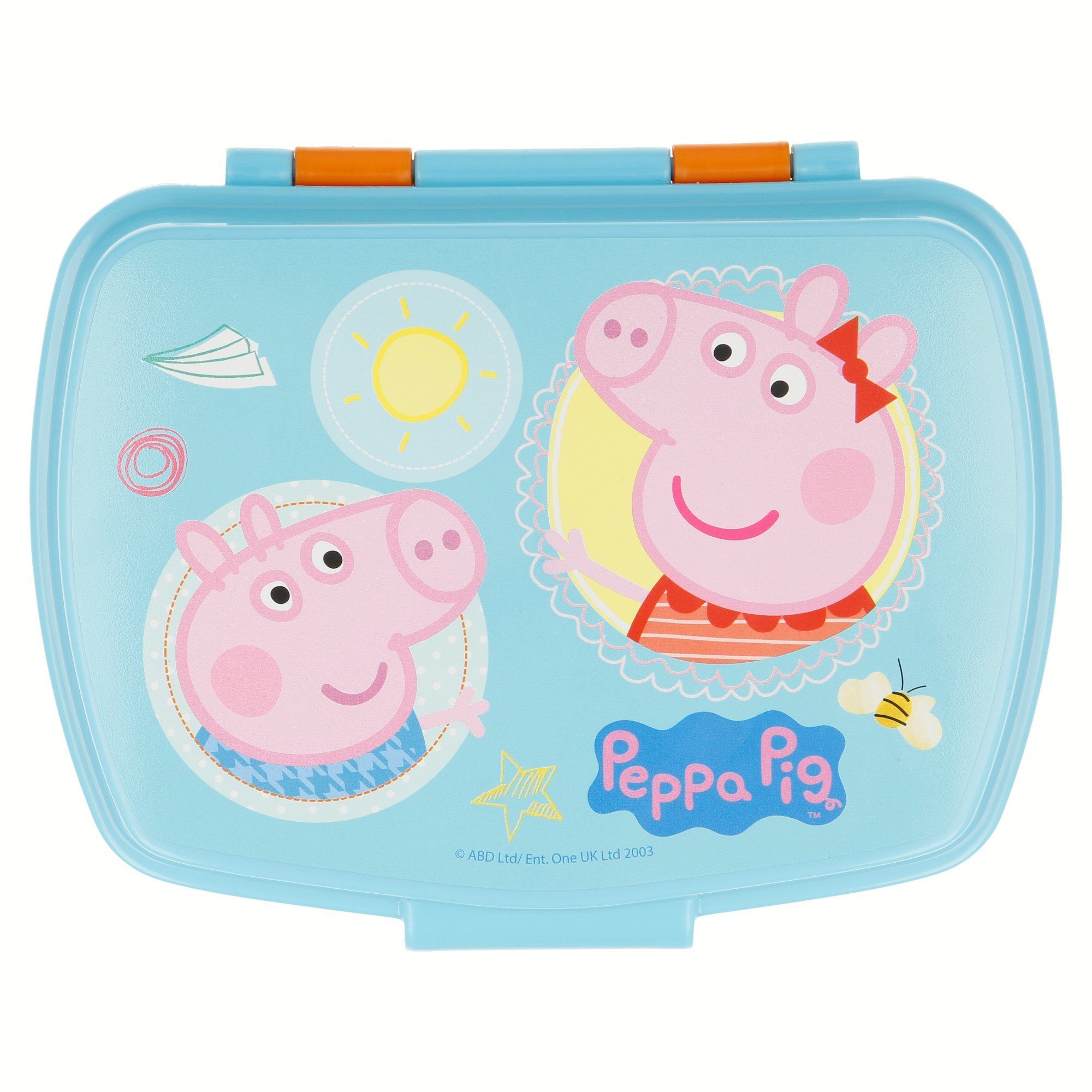 Peppa Pig Lunchbox Peppa Wutz 4 teiliges Lunch Set - Brotdose Trinkflasche Besteck, Kunststoff, (4-tlg)