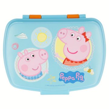 Peppa Pig Lunchbox 4 teiliges Lunch Set - Brotdose Trinkflasche Besteck, (4-tlg)