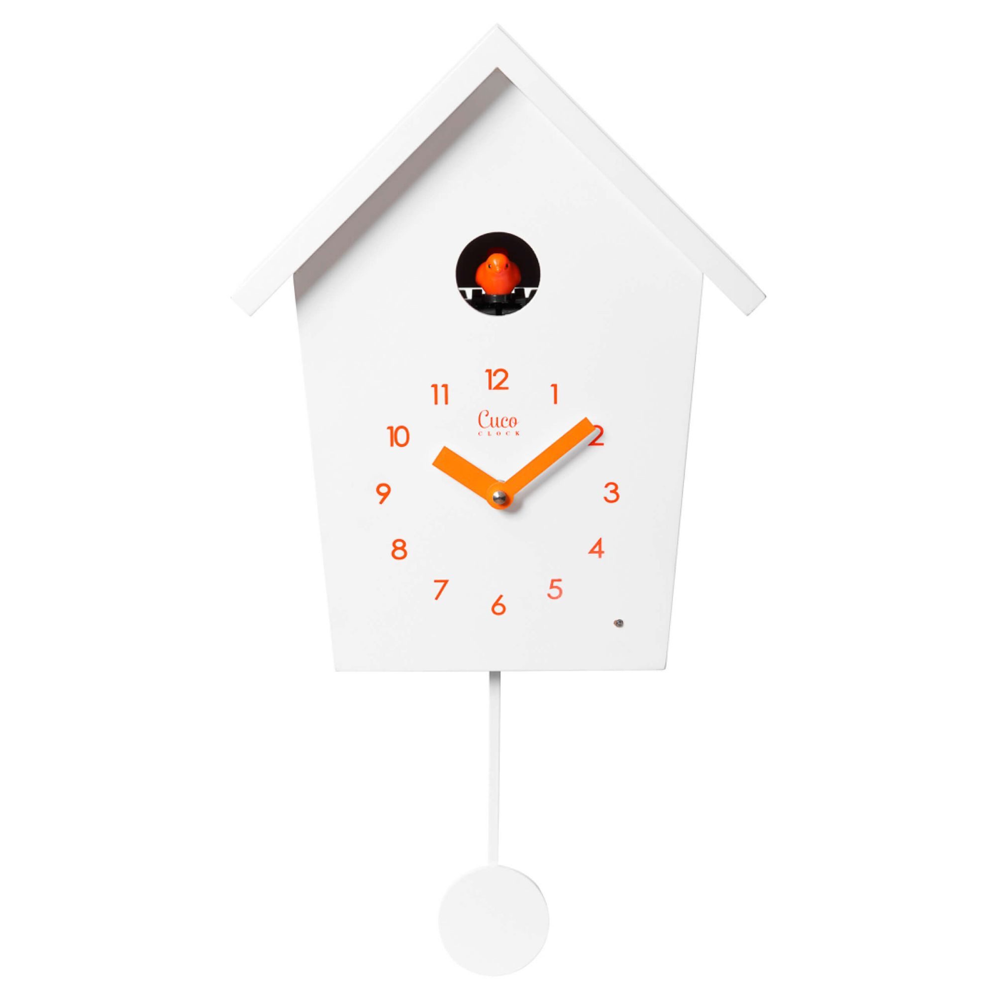 Cuco Clock Wanduhr Kuckucksuhr REIHENHAUS mit Pendeluhr Wanduhr, Moderne Schwarzwalduhr (28,3 × 22,8 × 10,4cm, mit Nachtruhefunktion, Vogelgezwitscher)