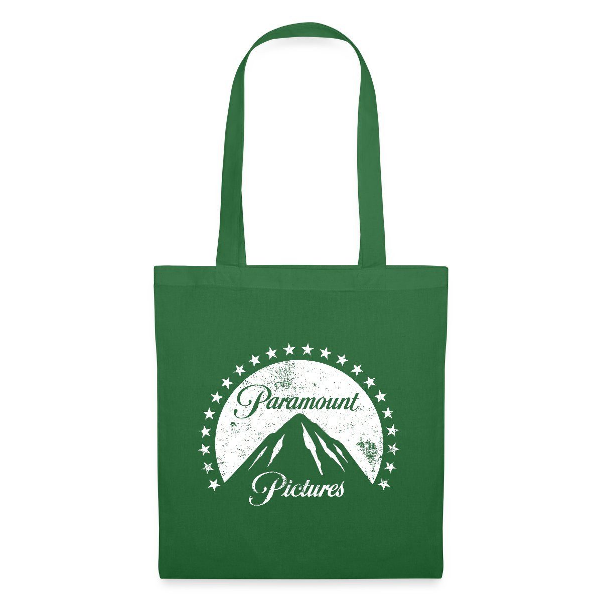 Spreadshirt Henkeltasche Paramount Pictures Weißes Logo Im Vintage-Stil Stoffbeutel (1-tlg)
