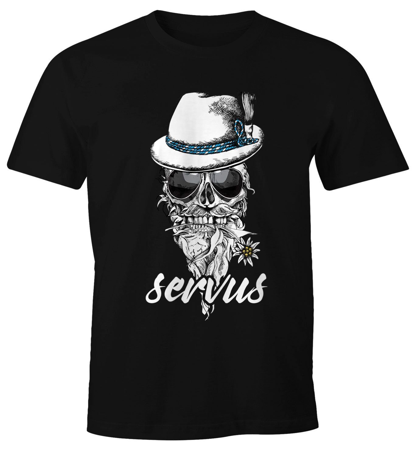 MoonWorks Print-Shirt Herren T-Shirt Totenkopf Filzhut günstig online kaufen