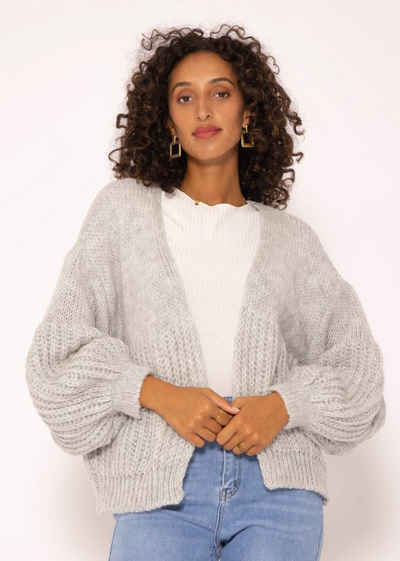 SASSYCLASSY Cardigan Oversize Strickjacke Damen aus weichem Grobstrick Lässiger Strick Cardigan mit Struktur, Made in Italy