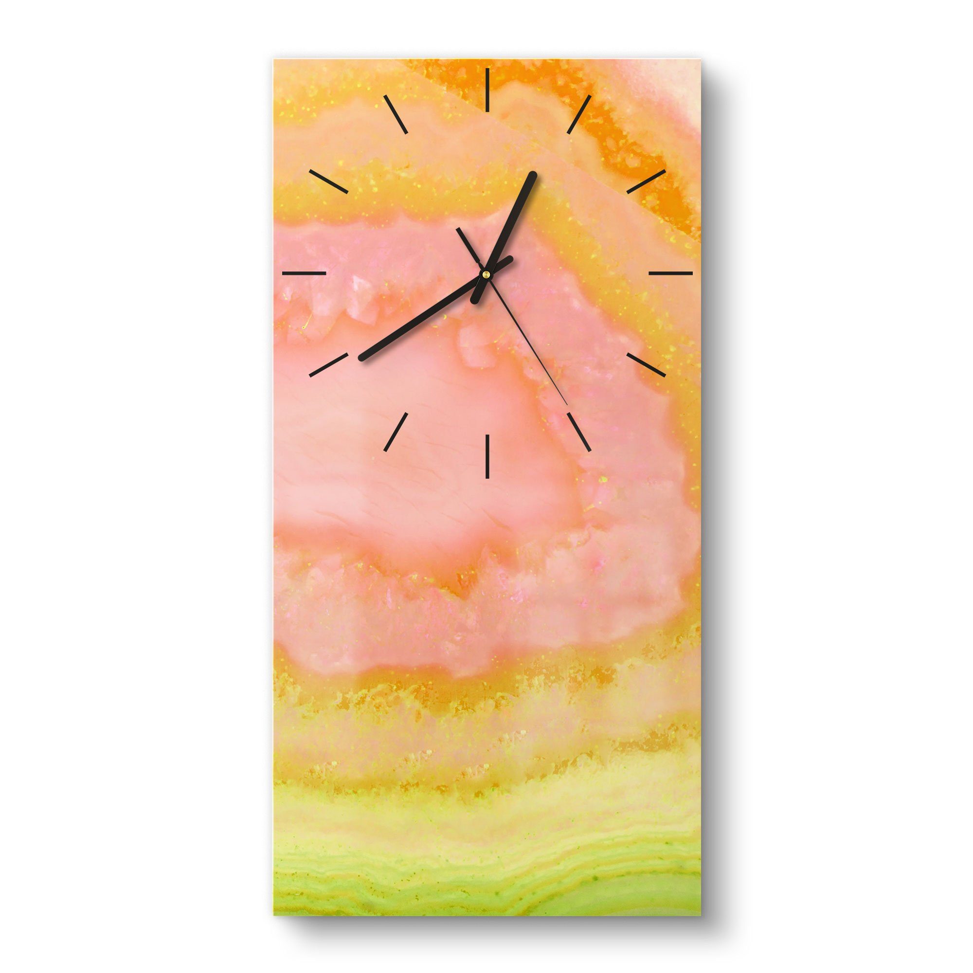 DEQORI Wanduhr 'Mineralien im Stein' (Glas Glasuhr modern Wand Uhr