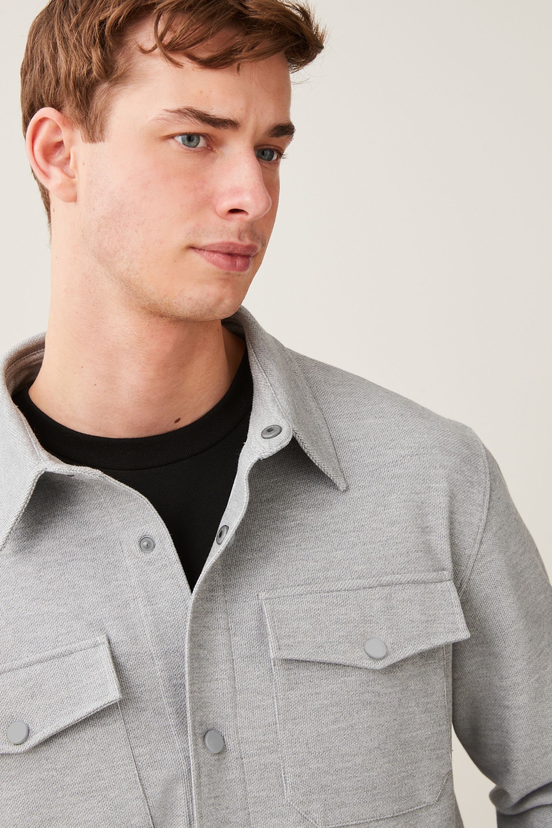 Next Hemdjacke Hemdjacke aus Jersey (1-St)