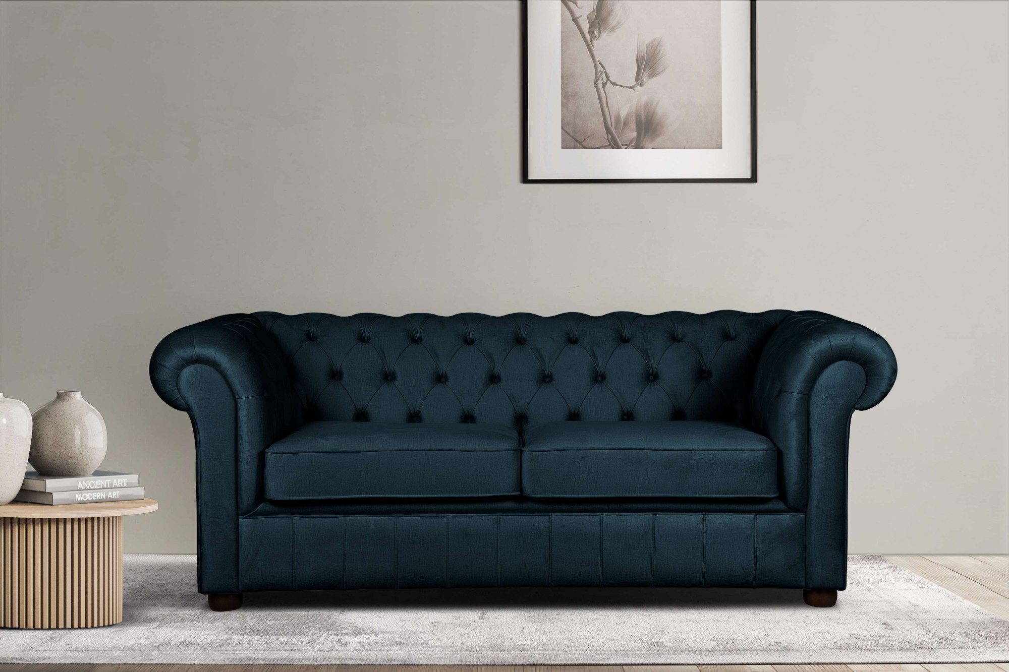 Home affaire 3-Sitzer CHARENTE, optionale Schlafsofa, Chesterfield-Sofa, Bettfunktion, mit edler Knopfheftung und typischen Armlehnen, B/T/H 198/89/74 cm