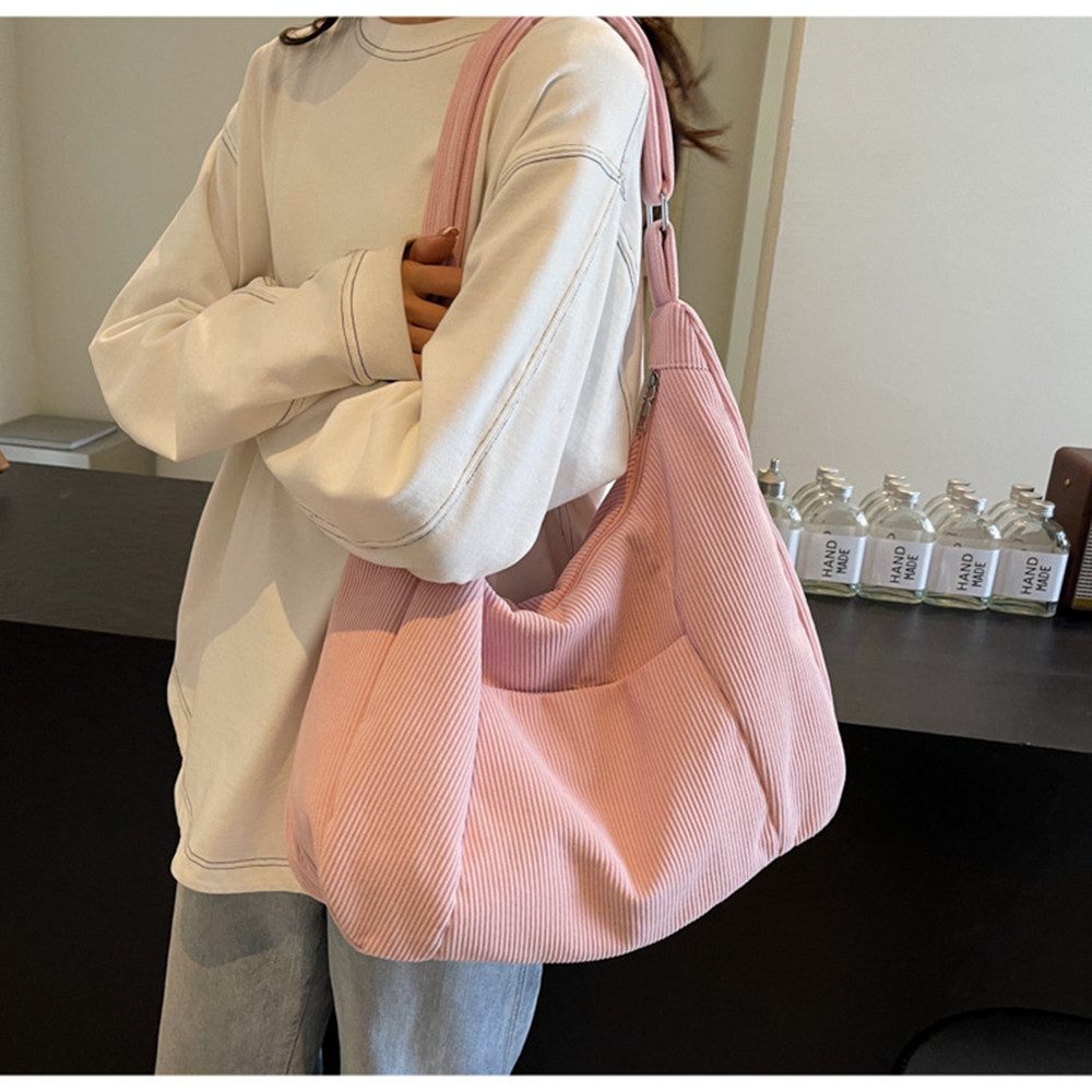 Zaewry Umhängetasche Damen Cord Tasche Shopper Umhängetasche Crossbody Hobo Handtasche, für Alltag, Uni und Arbeit – Bild 3 von 5