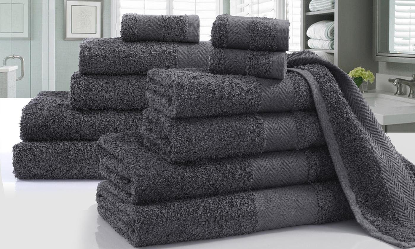 IhrHauz Handtuch Set Handtücher 6er Set aus 100% Ägyptischer Baumwolle 450 gsm, (6-tlg) Schwarz