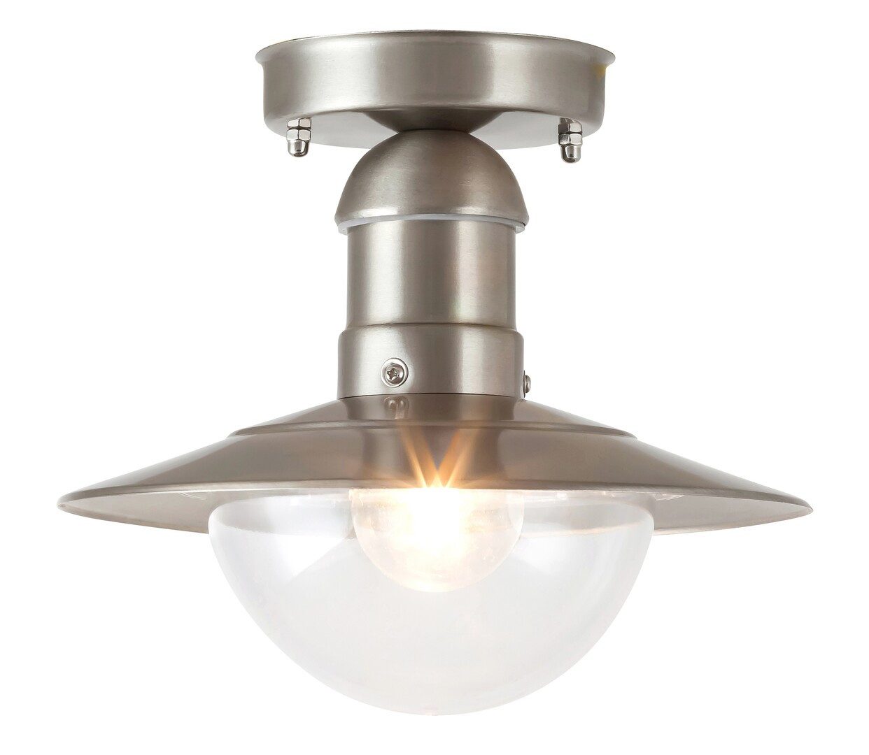 Rabalux Außen-Deckenleuchte "Oslo" Metall, silber, rund, E27, ø240mm, wassergeschützt