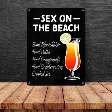 speecheese Metallschild Metallschild in 15x20 cm mit Cocktailrezept für Sex on the Beach