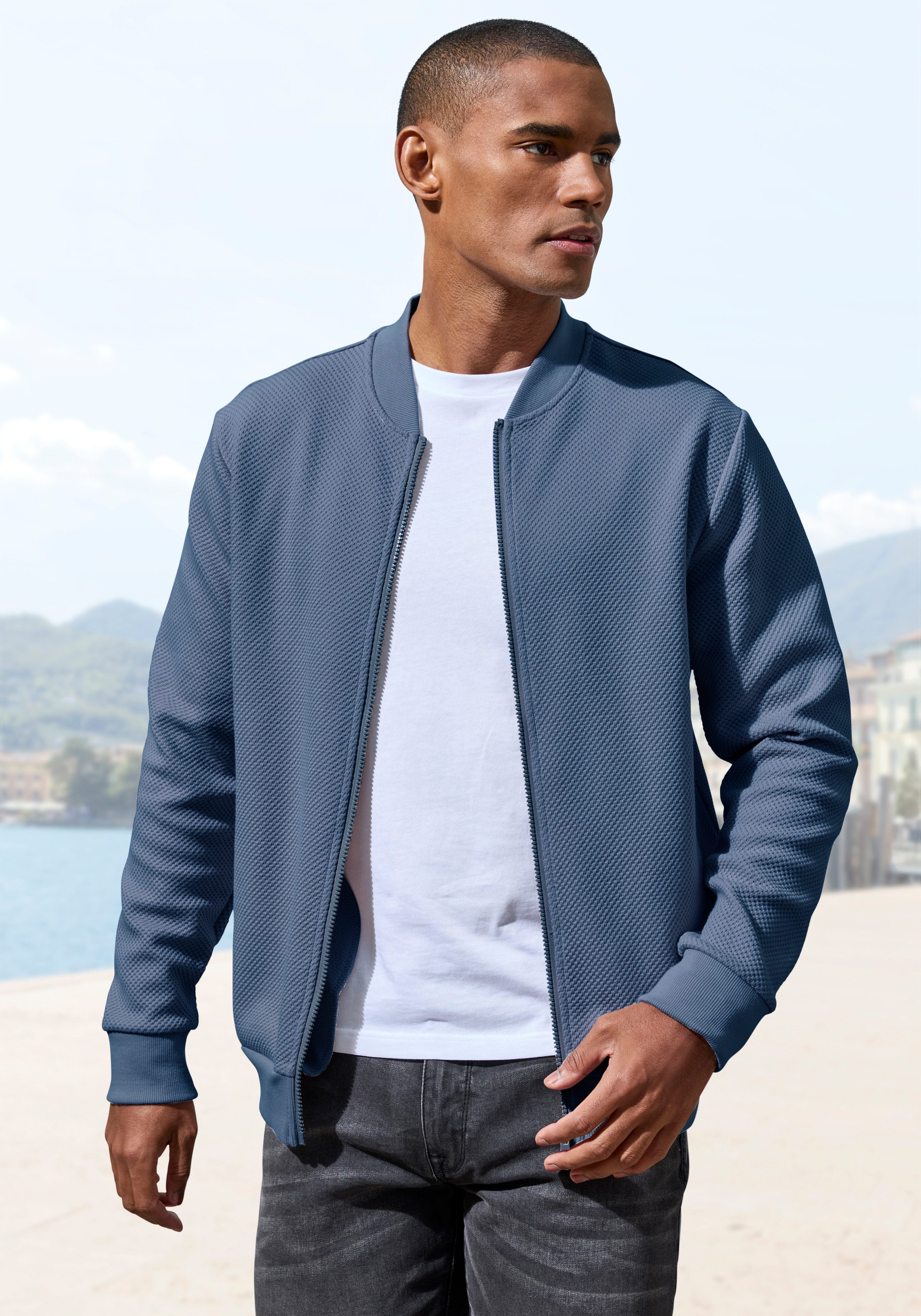 John Devin Sweatjacke aus Struktur-Qualität aus Struktur-Qualität