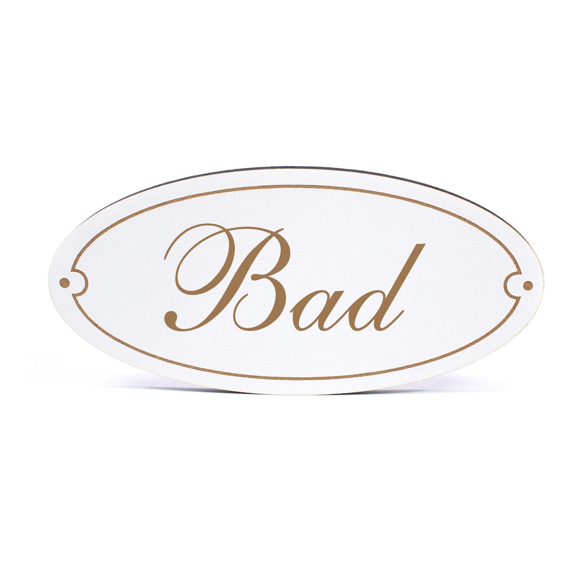 Dekolando Hinweisschild Türschild Oval - Bad - Schild 15 x 7 cm - Schilder Türschilder, (1 St)