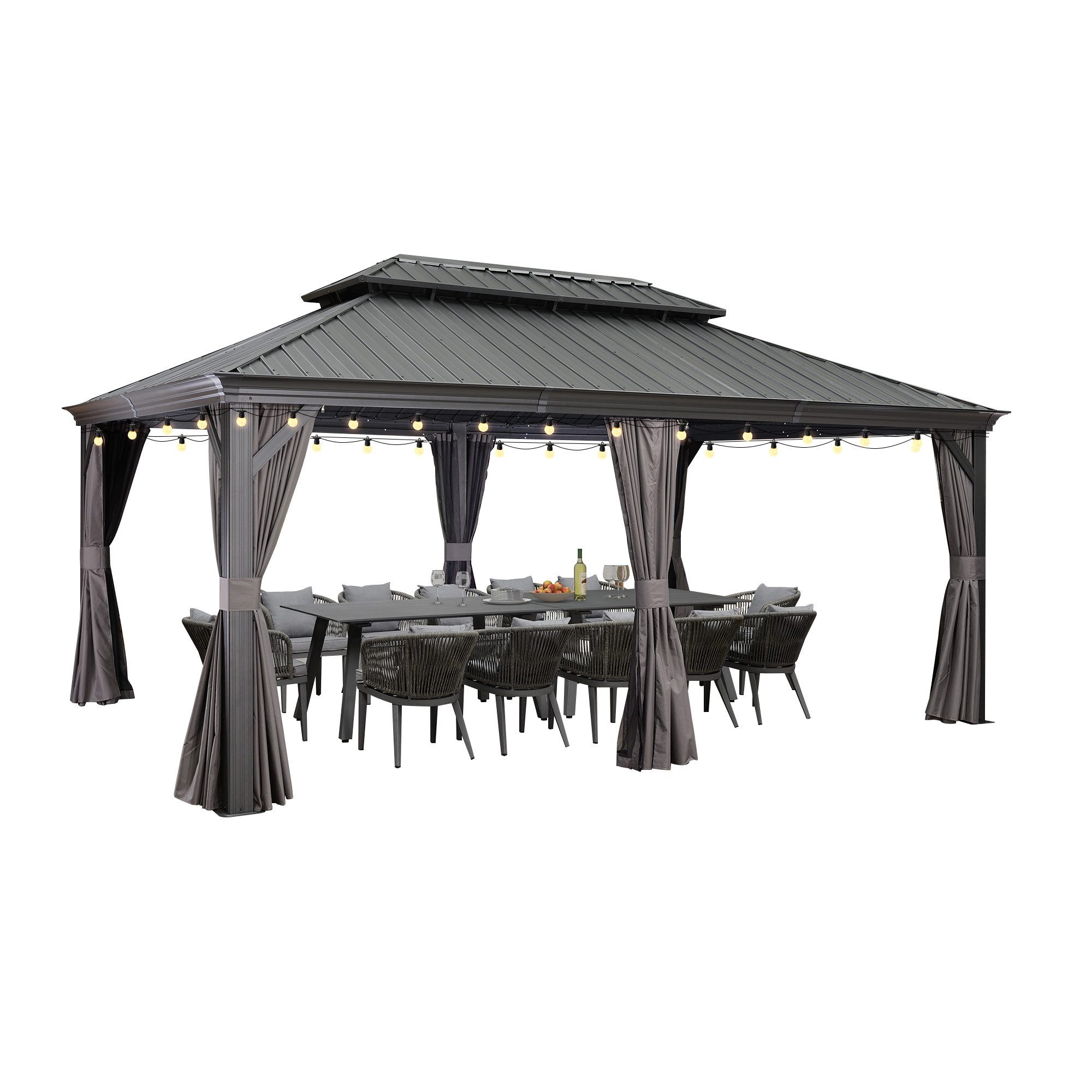 PURPLE LEAF Pavillon Hardtop Aluminium Pergola günstig online kaufen