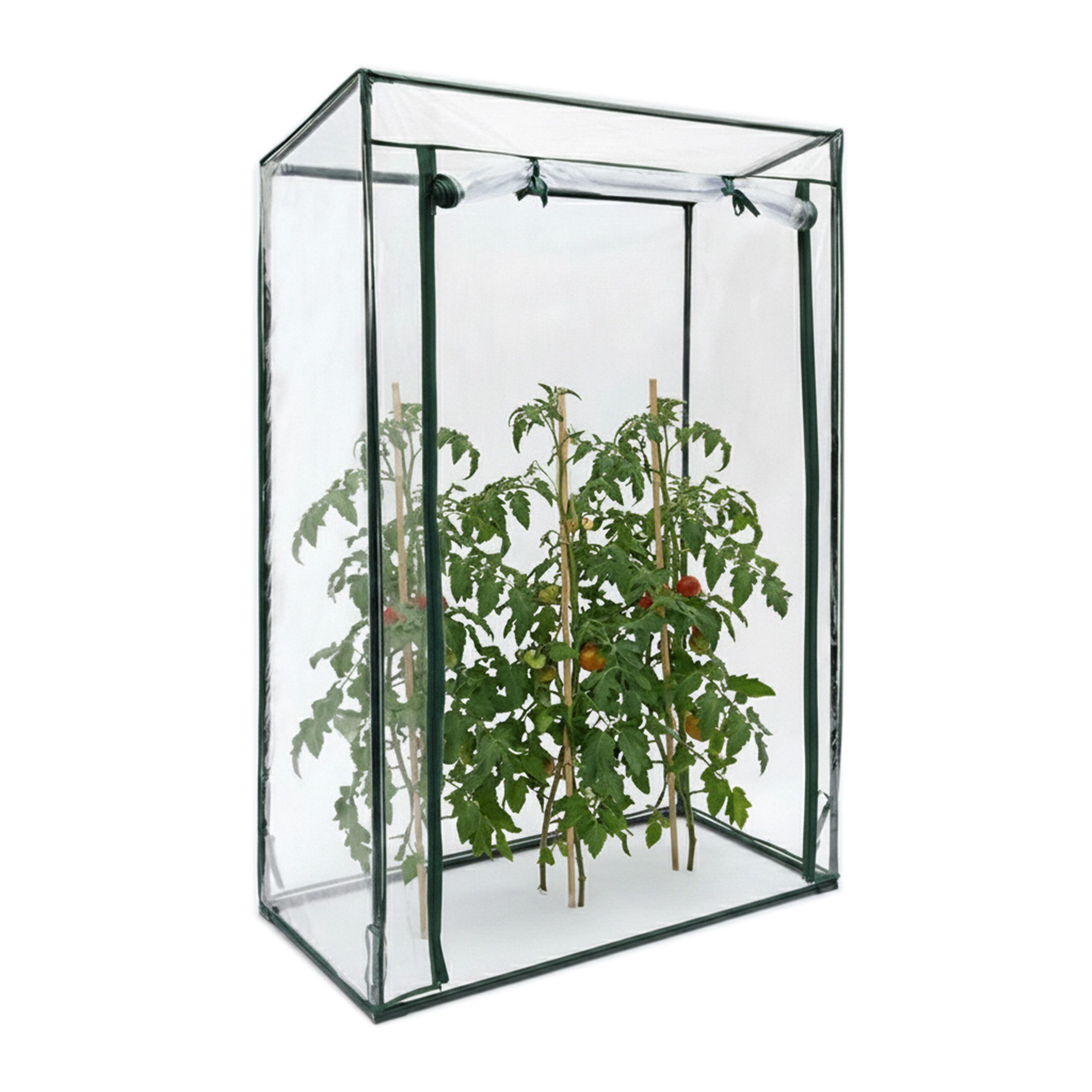 relaxdays Gewächshaus für Tomaten mit Schrägdach, BxTxH: 100 x 50 x 150 cm, BxLxH: 100 x 50 x 150 cm, 2-St., PVC