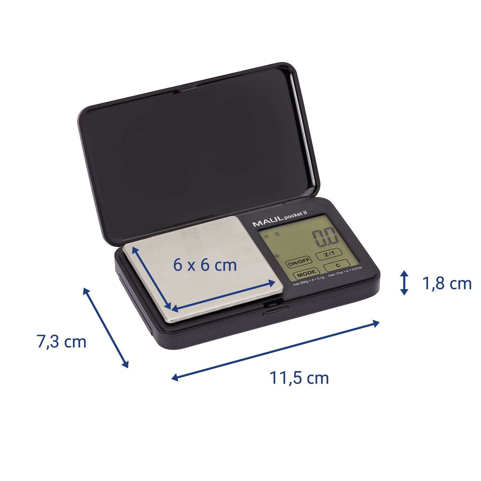 MAUL Taschenwaage Taschenwaage MAULpocket II, LCD Display, Selbstkalibrierung, Auto-Abschaltung