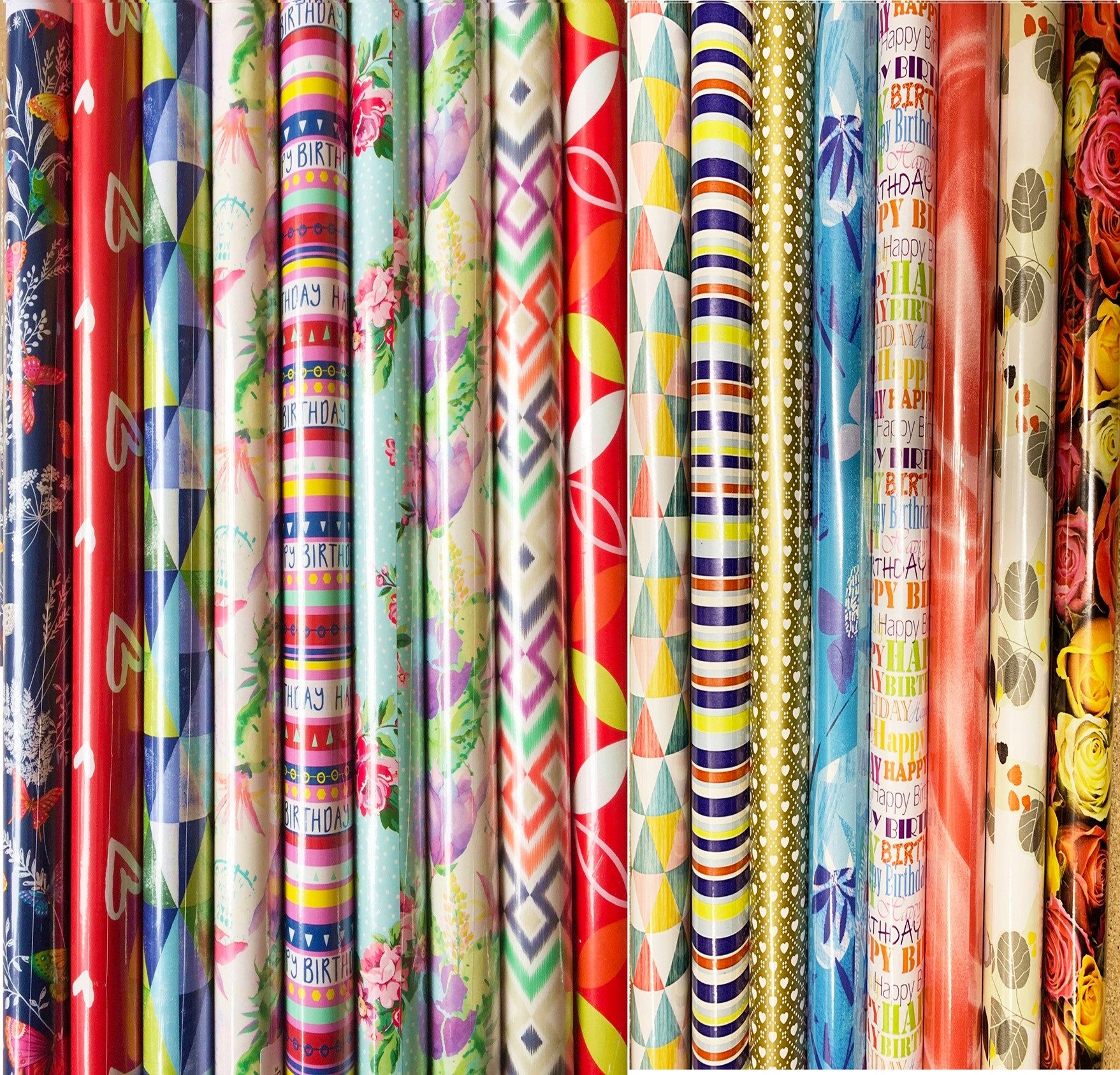 OSMA Werm Geschenkpapier 10 Rollen Geschenkpapier Mix aus verschiedenen Modellen, (10St)