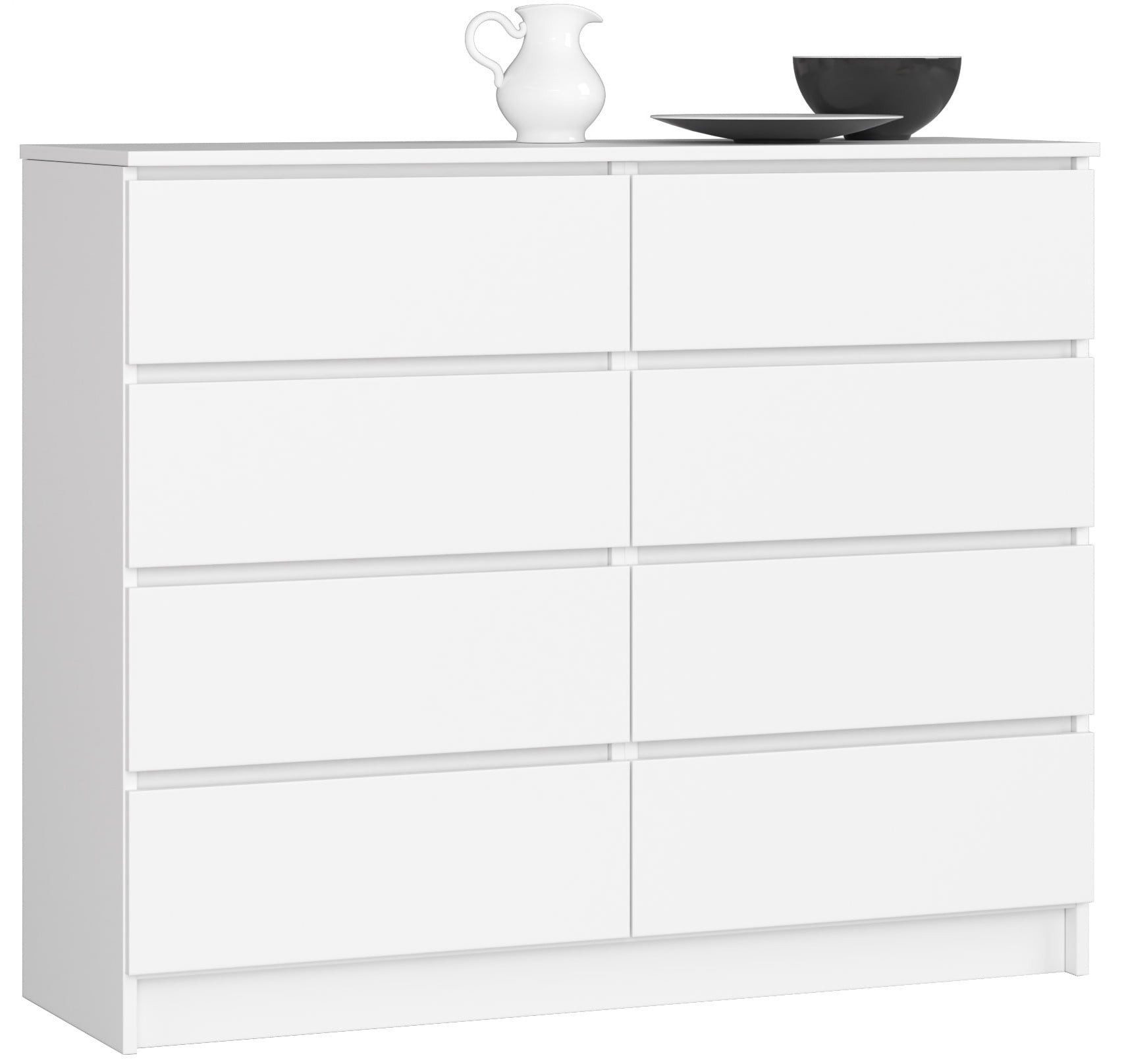 Raumhirsch Furniture Kommode mit 8 Schubladen 120 cm breit Holz Schrank, (viele Farbvarianten - Maße: 120 x 99 x 40 cm) - Hochwertig & stabil