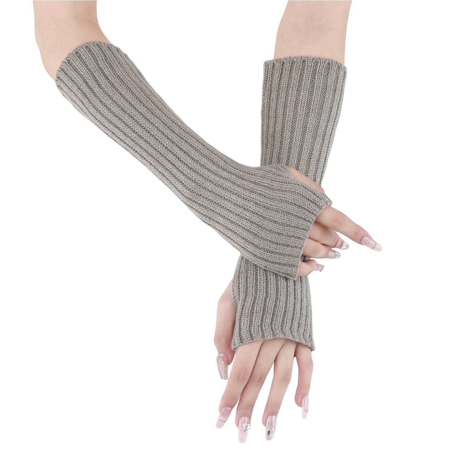 Refttenw Strickhandschuhe 2 Paar Lange Handstulpen günstig online kaufen