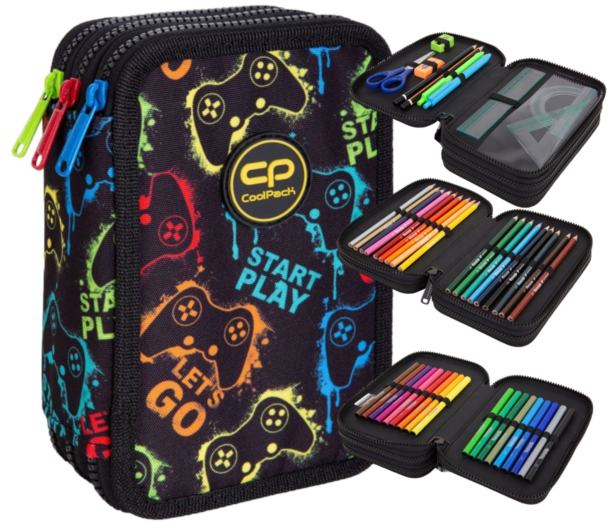 CoolPack Federmäppchen COOLPACK - JUMPER 3 - Dreifach-Federmäppchen mit Zubehör - XPLAY