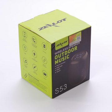 ZEALOT Stereo Lautsprecher (Bluetooth, 10 W, mit Licht, Musikbox Tragbarer Bluetooth Box mit IPX6 Wasserdicht Bass)