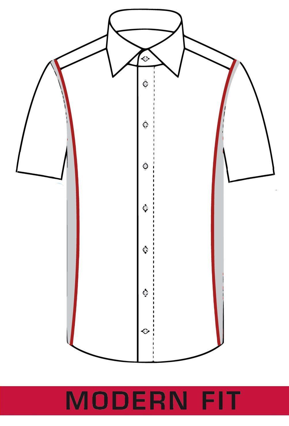 MARVELIS Kurzarmhemd Body Fit enge, taillierte Schnittführung