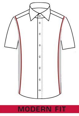 MARVELIS Kurzarmhemd Kurzarmhemd - Modern Fit - Muster - Beige