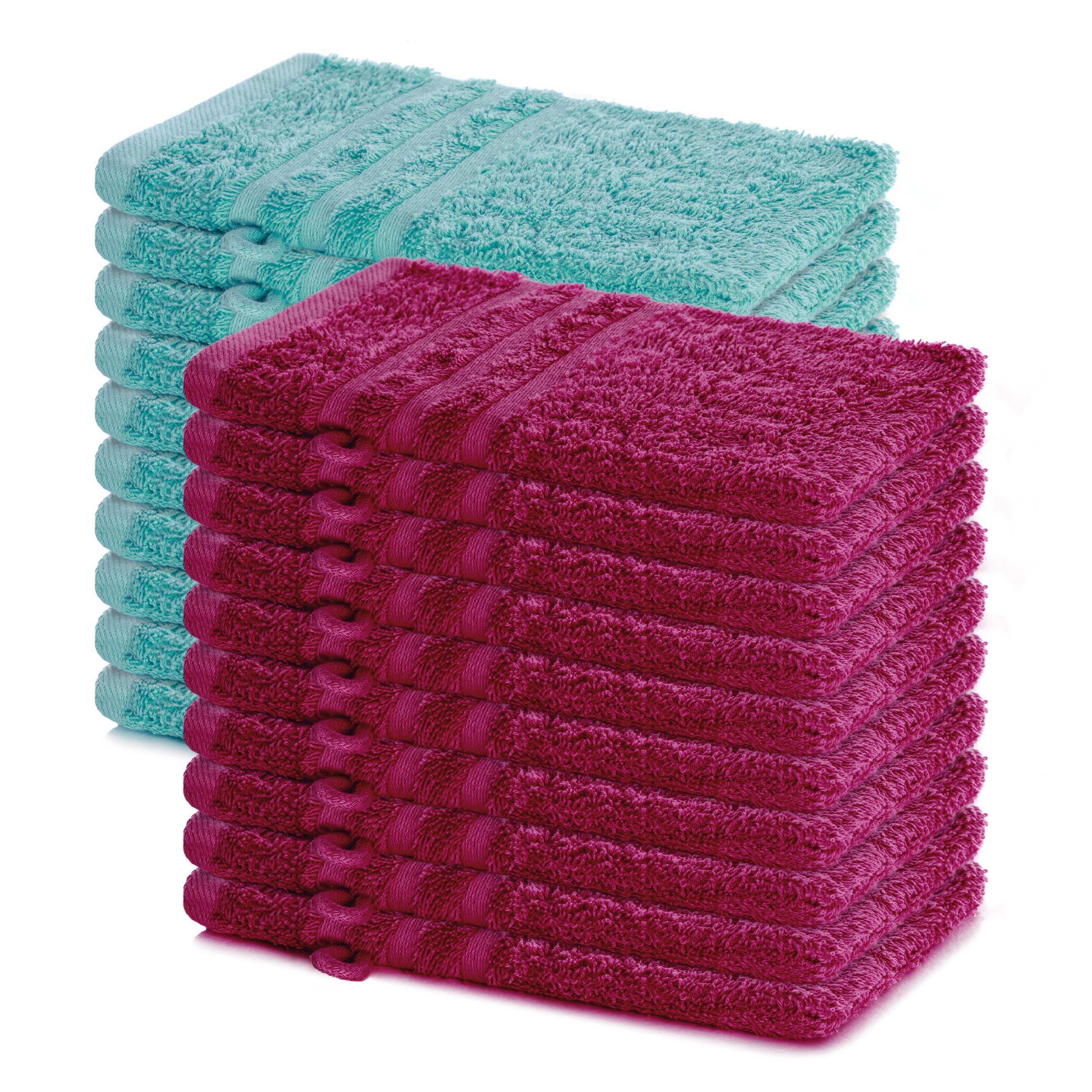 Waschhandschuh 20er Set Waschhandschuhe, 15 x 21 cm, Elena-Frottierserie, Waschlappen