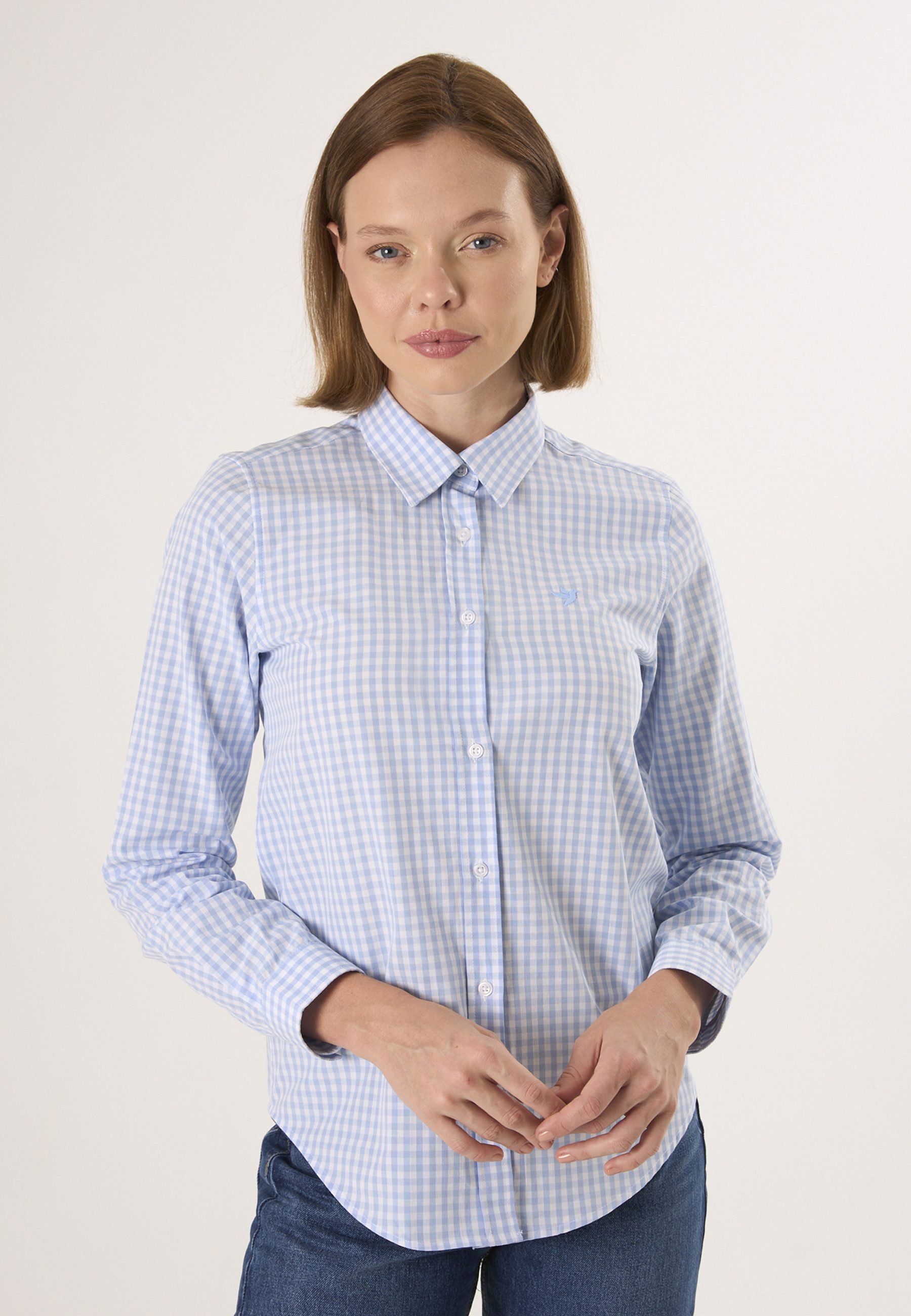 Hemdbluse Kariertes Langarmhemd
