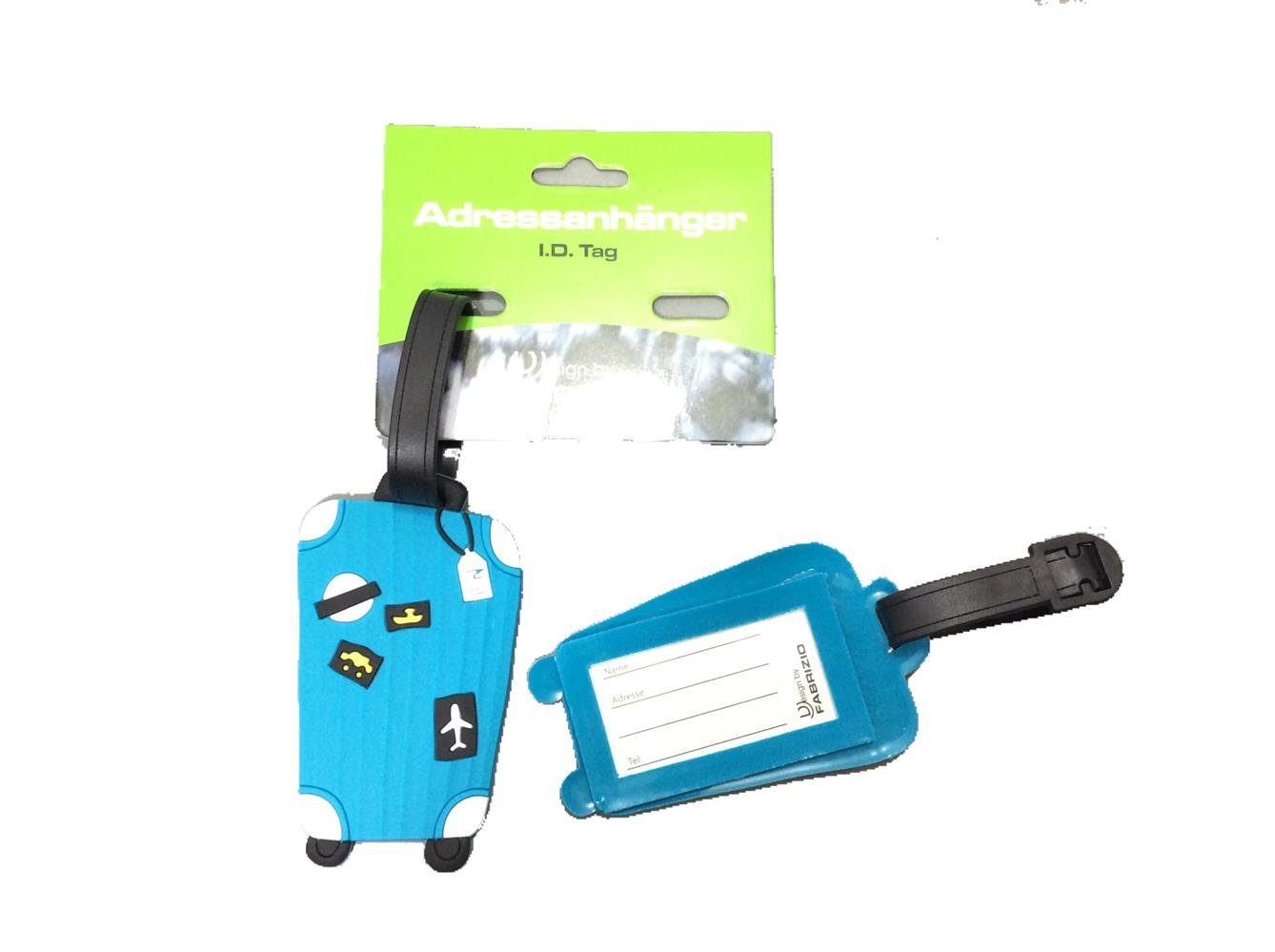 fabrizio® Gepäckanhänger 2 Adressanhänger / Kofferanhänger Trolley Koffer, türkis