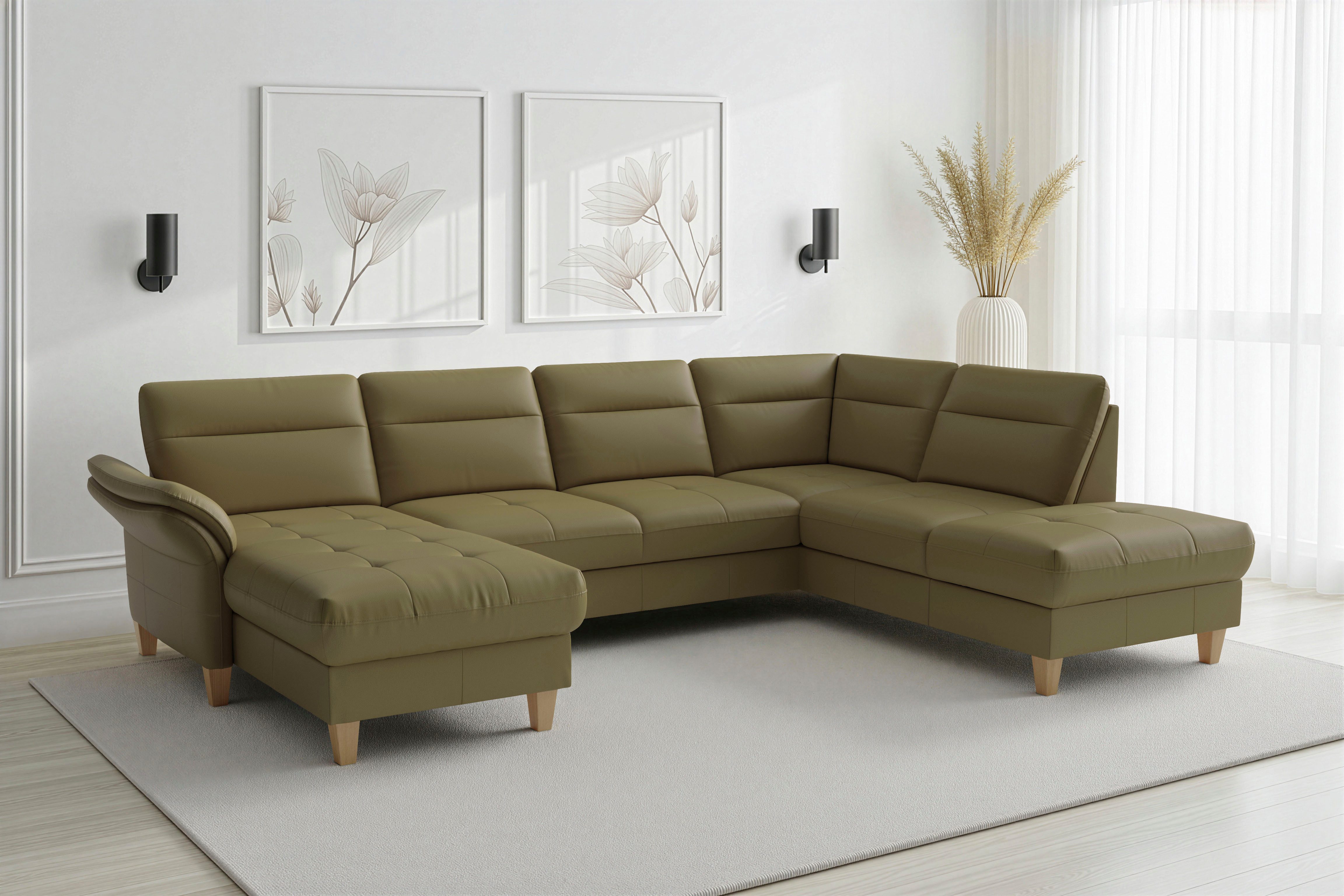 sit&more Wohnlandschaft Pamela, U-Form, B: 292 cm, Leder