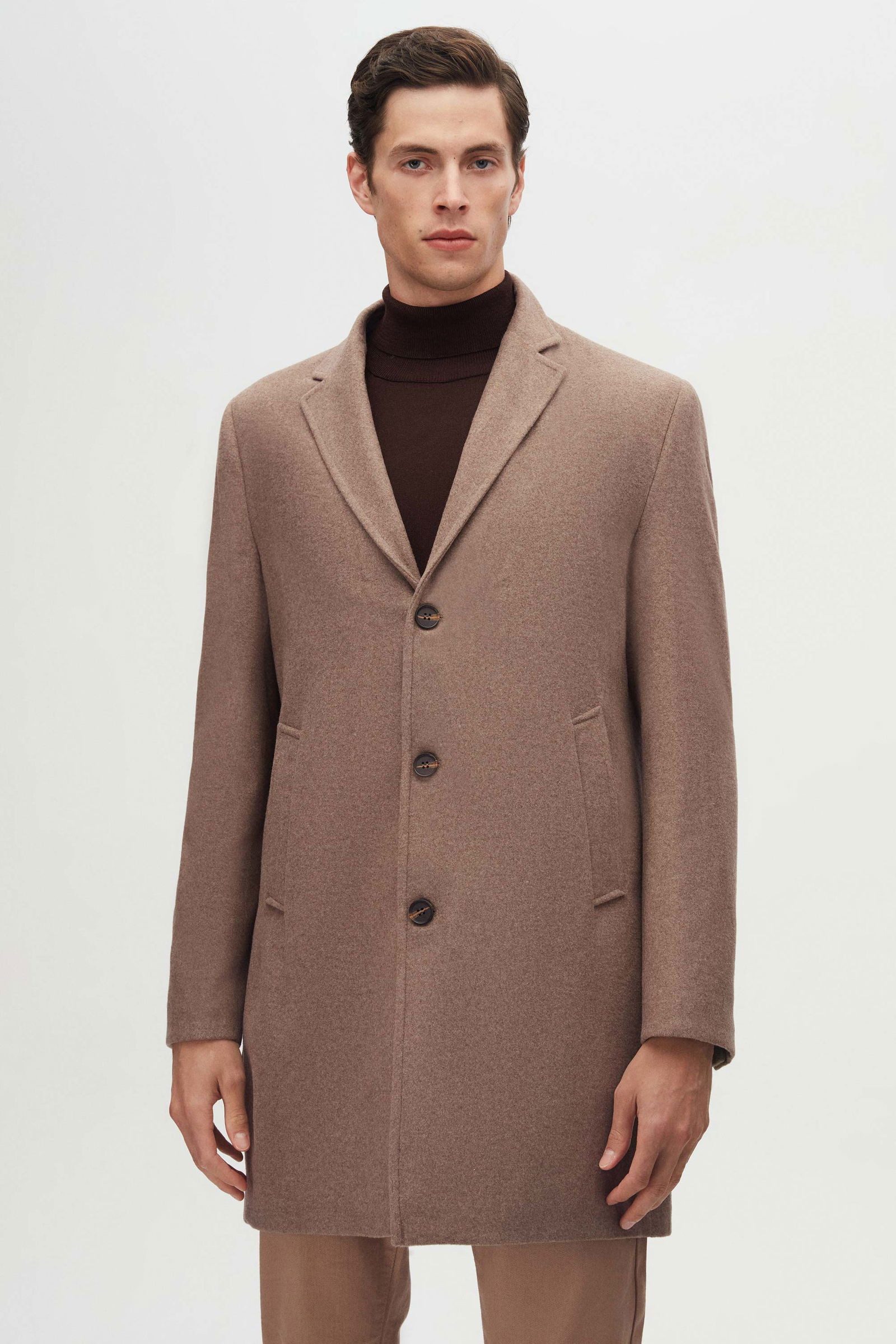 D'S DAMAT Dufflecoat Ds Damat Regular Fit Kaşe Mantel