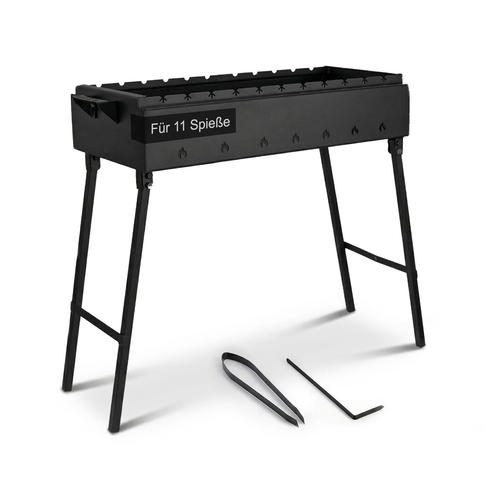 BIG-PAN Feuerkorb Klappbar Mangal für 11 Spieße 70cm Holzkohlegrill